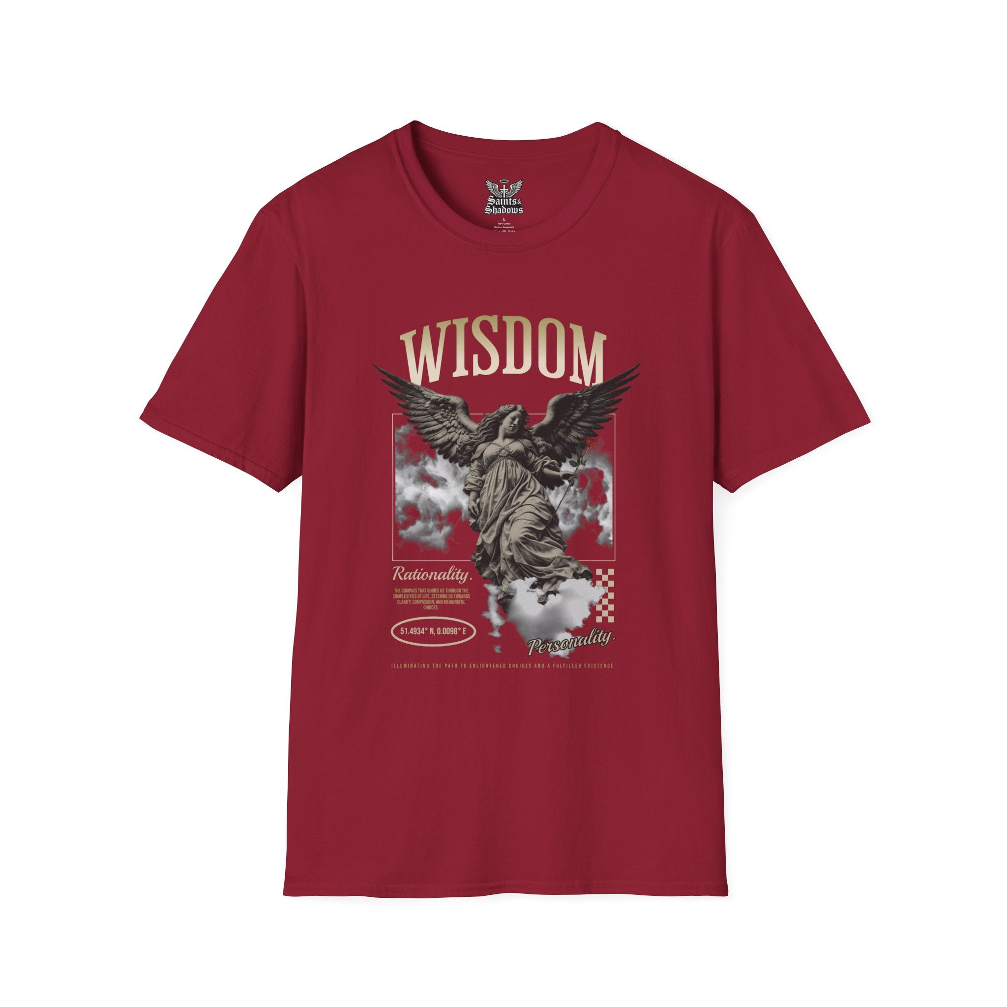 Saints and Shadows - Wisdom, Angelic Artwork Unisex Softstyle T-Shirt, Casual Wear