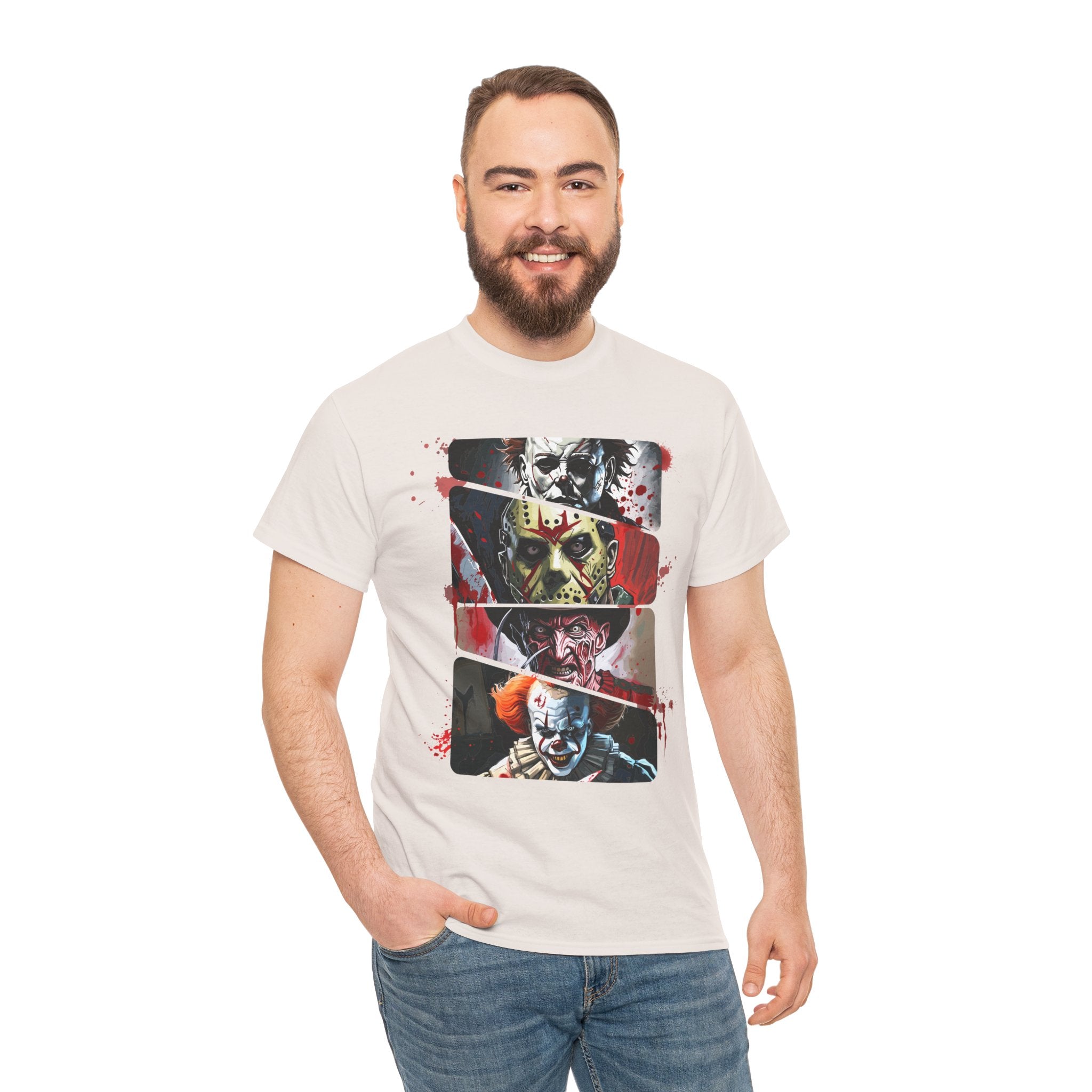 Horror Legends Horror Graphic Tee, Unisex Cotton Shirt, Halloween Costume, Horror Movie Gift, Spooky T-Shirt, Horror Fan Apparel