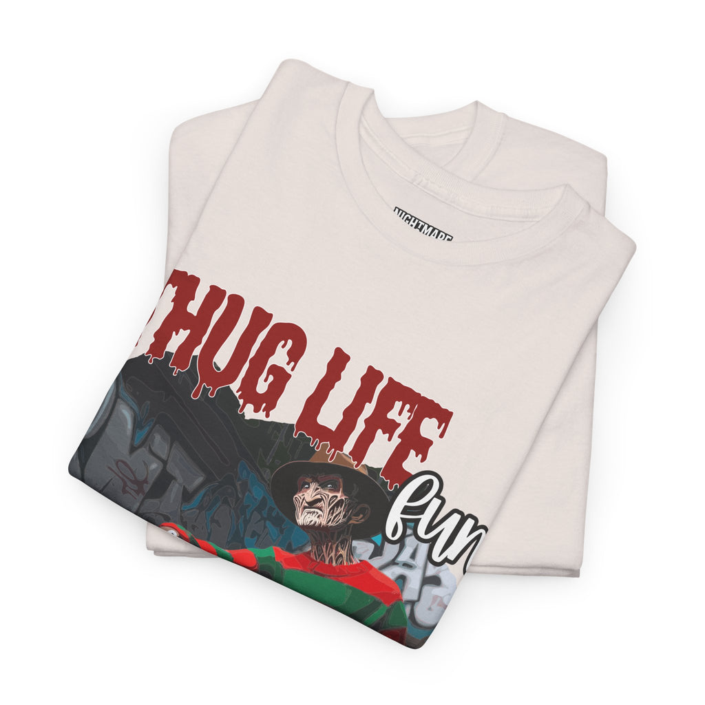 Freddie Kruger, Thug Life Tee - Horror Graphic Tee, Unisex Cotton Shirt, Halloween Costume, Horror Movie Gift