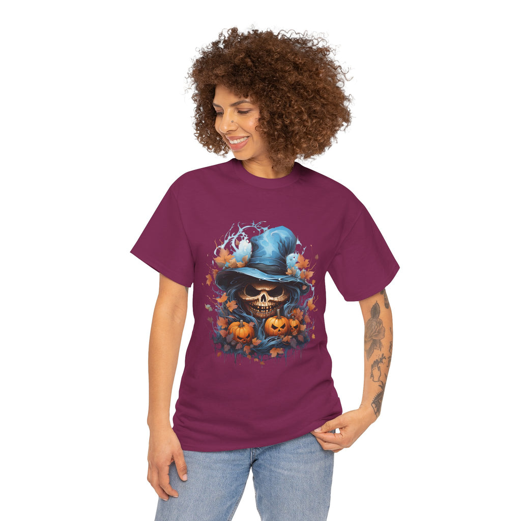 Skull Witch Unhappy Halloween Tee - Halloween Shirt, Spooky Tee, Pumpkin Shirt, Fall Apparel, Costume Top