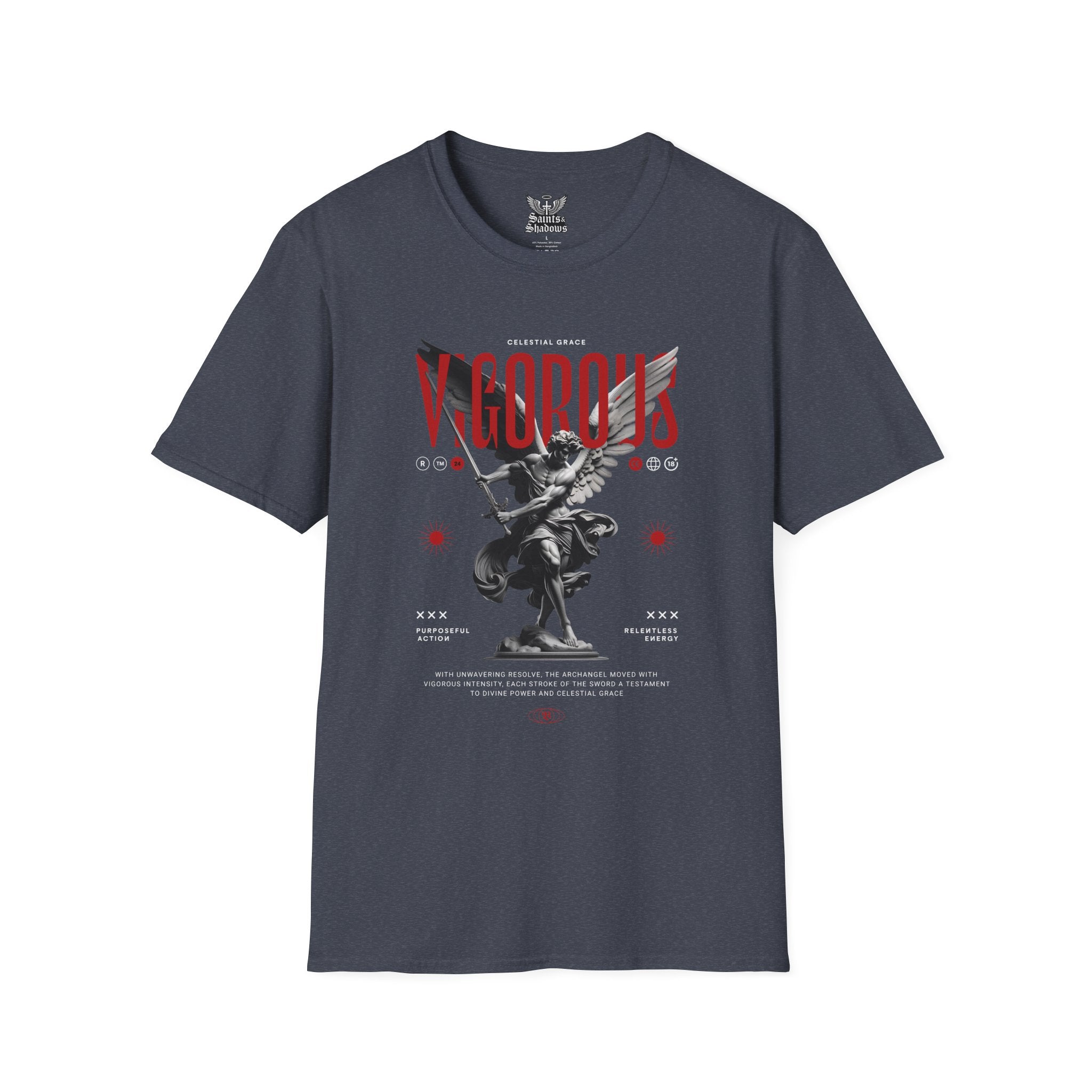 Saints and Shadows - Vigorous, Angelic Artwork Unisex Softstyle T-Shirt, Casual Wear