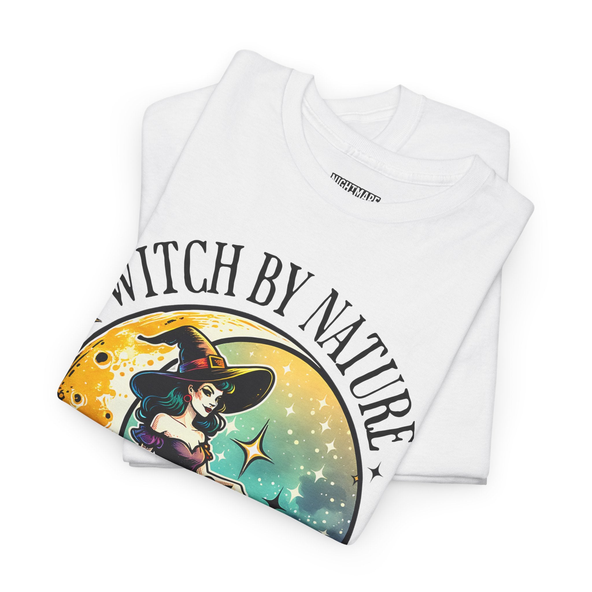 Witchy Cotton Tee - "Witch by Nature, Bitch by Choice" | Unisex Tee for Spooky Season, Boho Fashion, Festival Wear, Gift for Witches