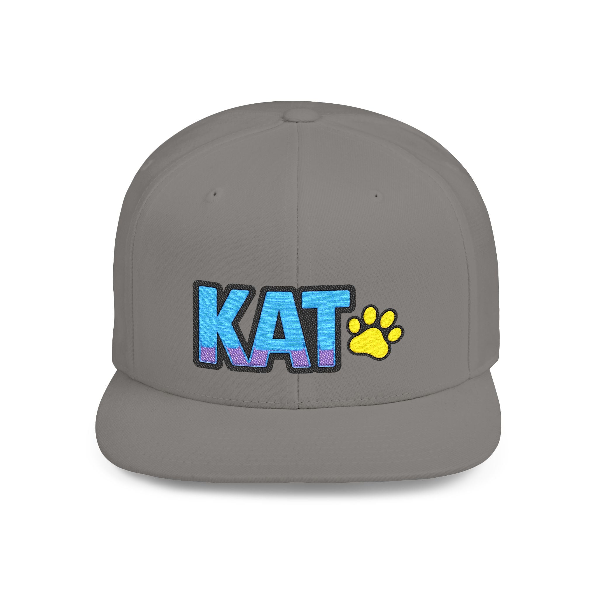 DJ Kat Paws Flat Bill Snapback Hat, Paw Print Cap for Music Lovers and Trendsetters