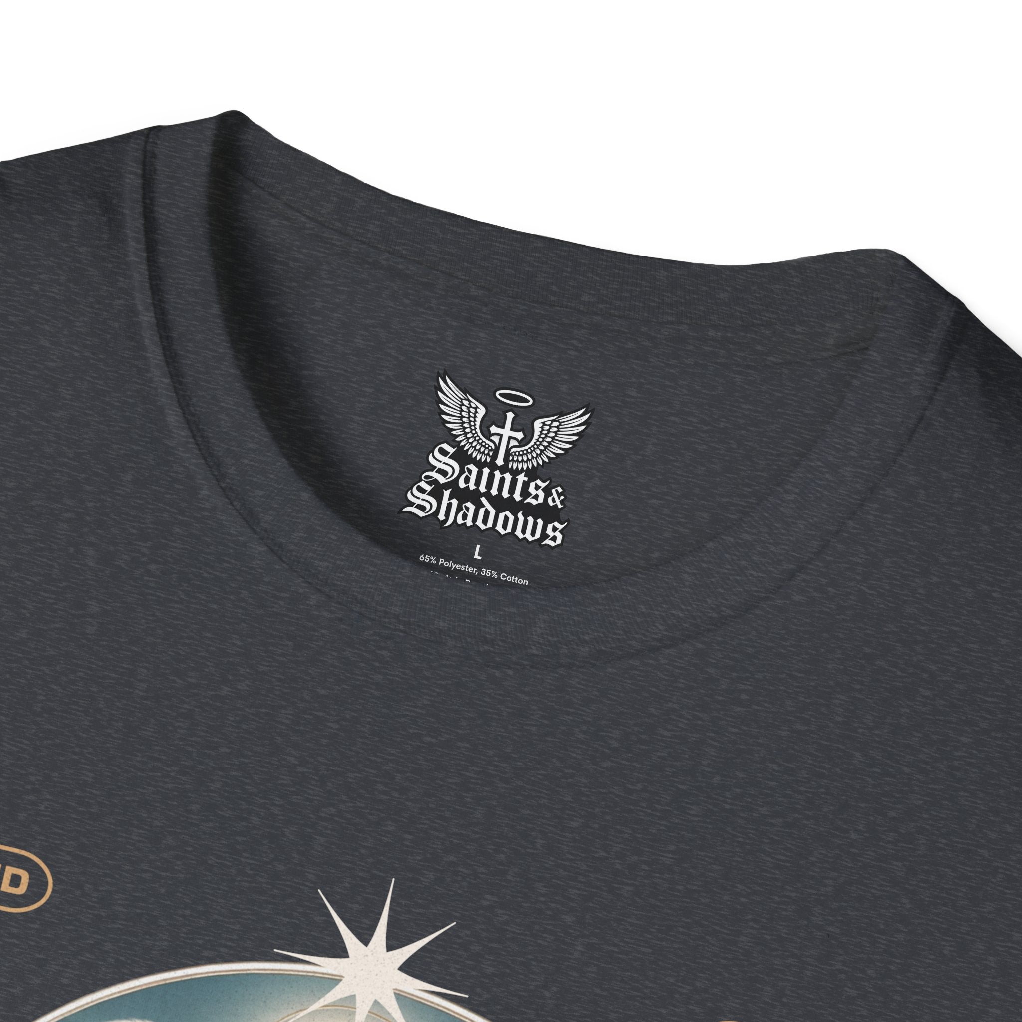 Saints and Shadows - Reflection, Angelic Artwork Unisex Softstyle T-Shirt, Casual Wear
