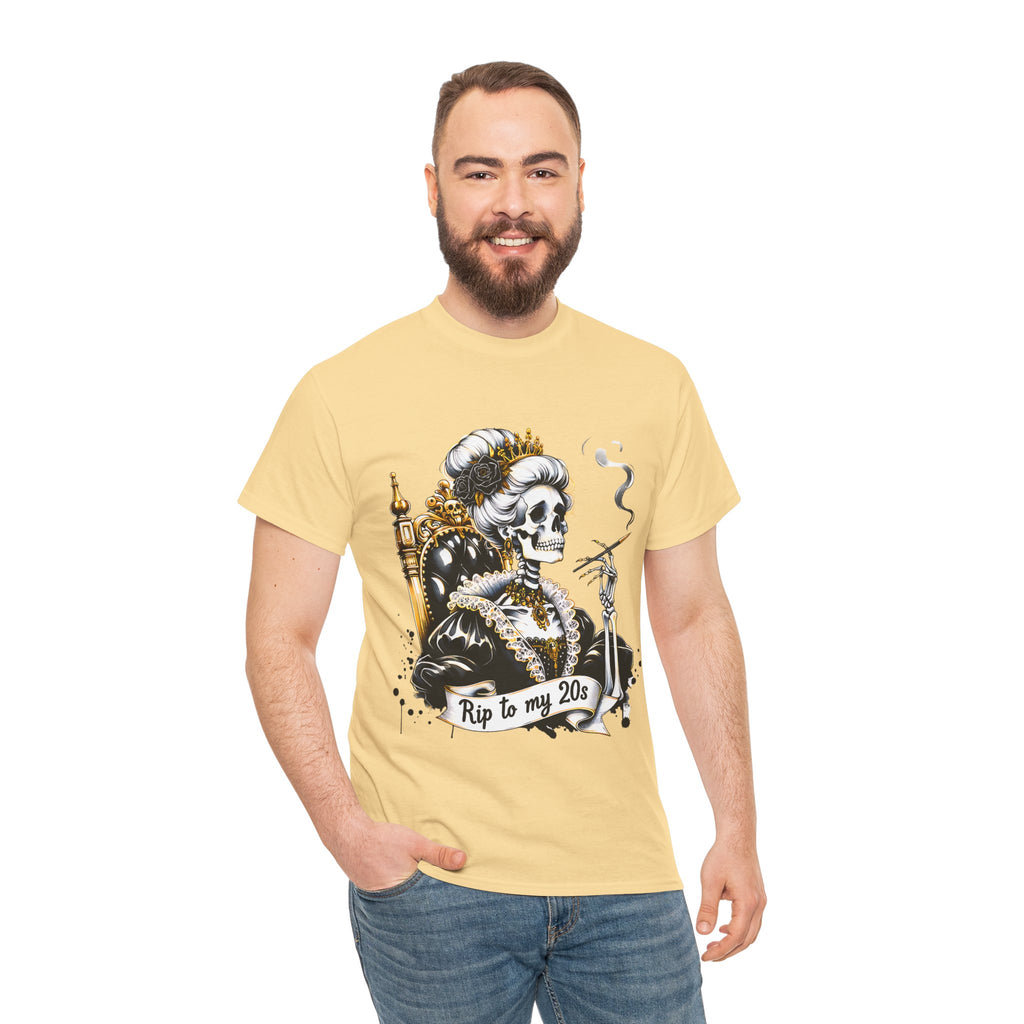 Rip to my 20s Tee, Heavy, Unisex Graphic Shirt, Birthday Gift, Casual Wear, Vintage Style, Floral Design T-shirt