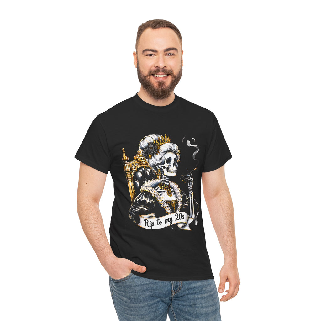 Rip to my 20s Tee, Heavy, Unisex Graphic Shirt, Birthday Gift, Casual Wear, Vintage Style, Floral Design T-shirt