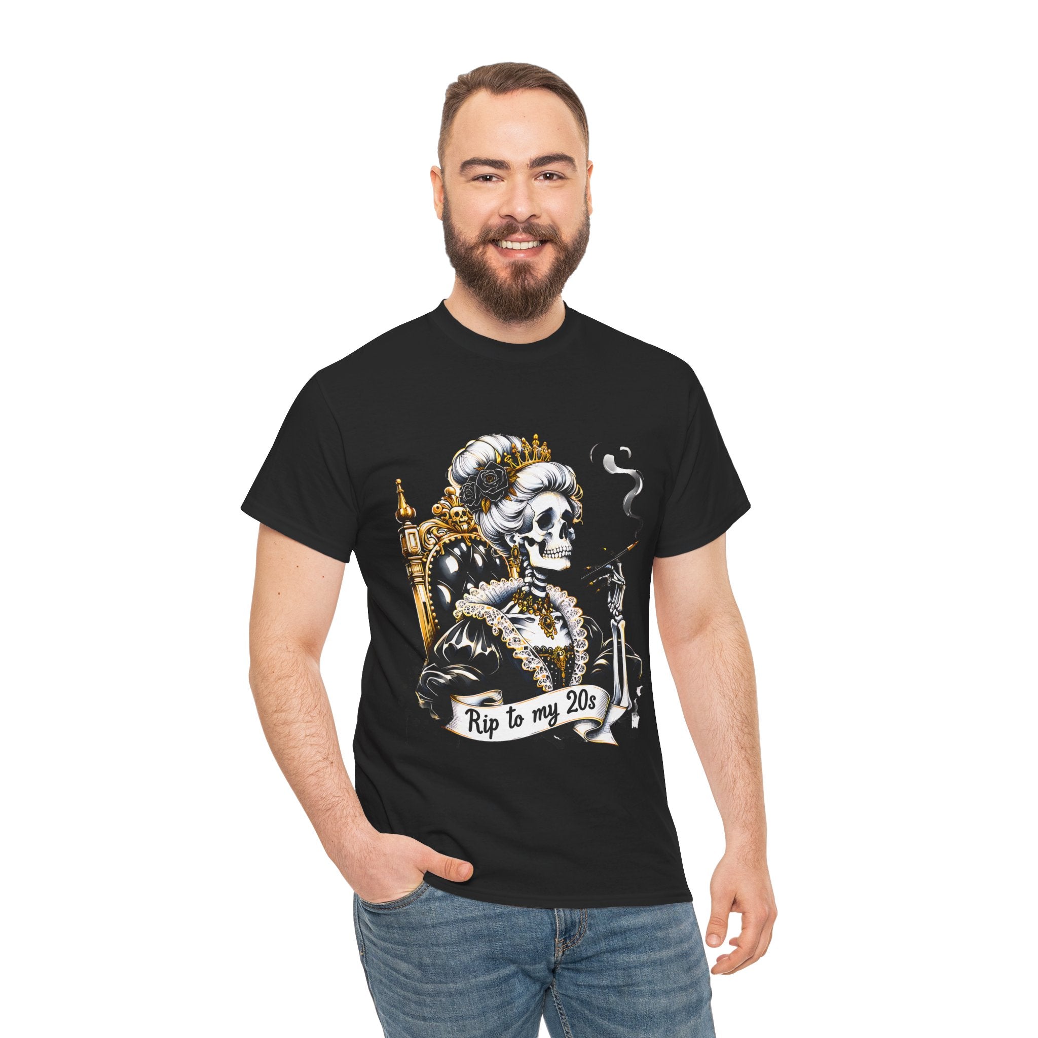 Rip to my 20s Tee, Heavy, Unisex Graphic Shirt, Birthday Gift, Casual Wear, Vintage Style, Floral Design T-shirt