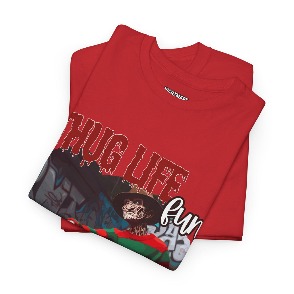Freddie Kruger, Thug Life Tee - Horror Graphic Tee, Unisex Cotton Shirt, Halloween Costume, Horror Movie Gift