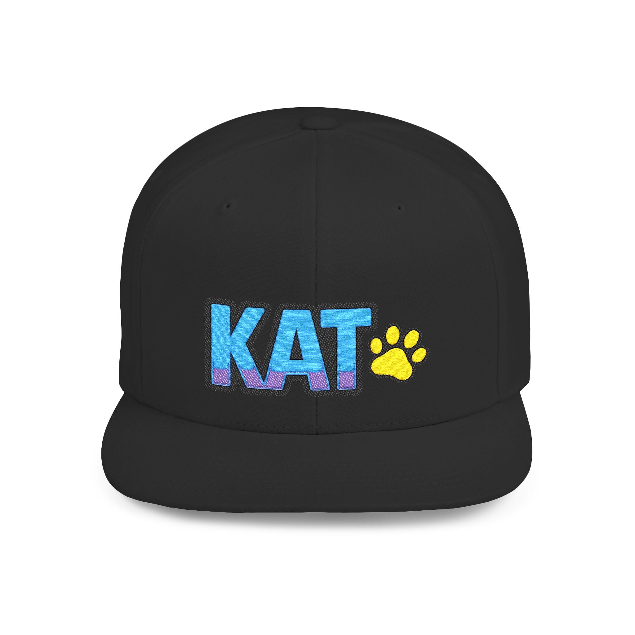 DJ Kat Paws Flat Bill Snapback Hat, Paw Print Cap for Music Lovers and Trendsetters
