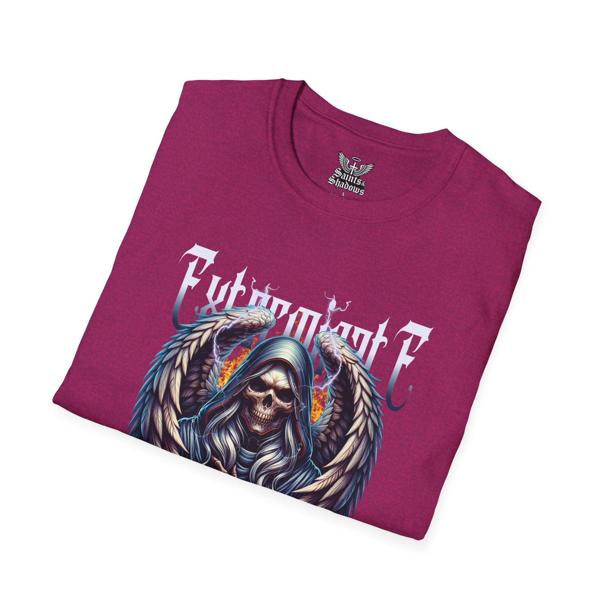 Saints and Shadows - Exterminate, Angelic Artwork Unisex Softstyle T-Shirt, Casual Wear