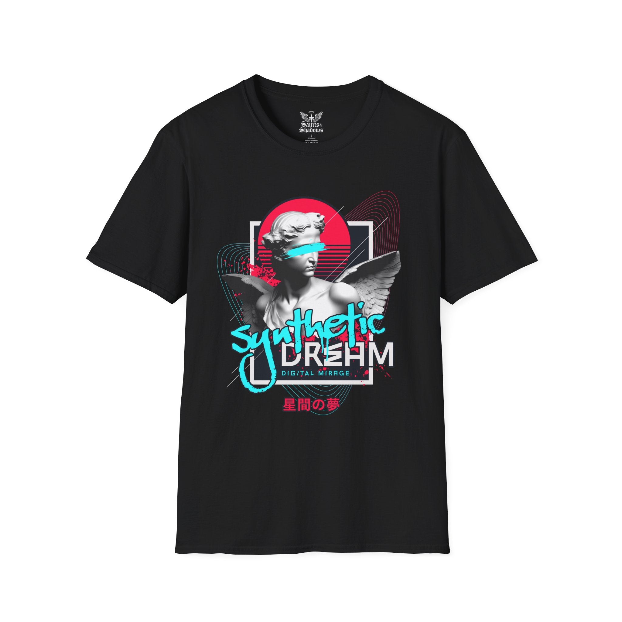Saints and Shadows - Synthetic Dream, Angelic Artwork Unisex Softstyle T-Shirt, Casual Wear