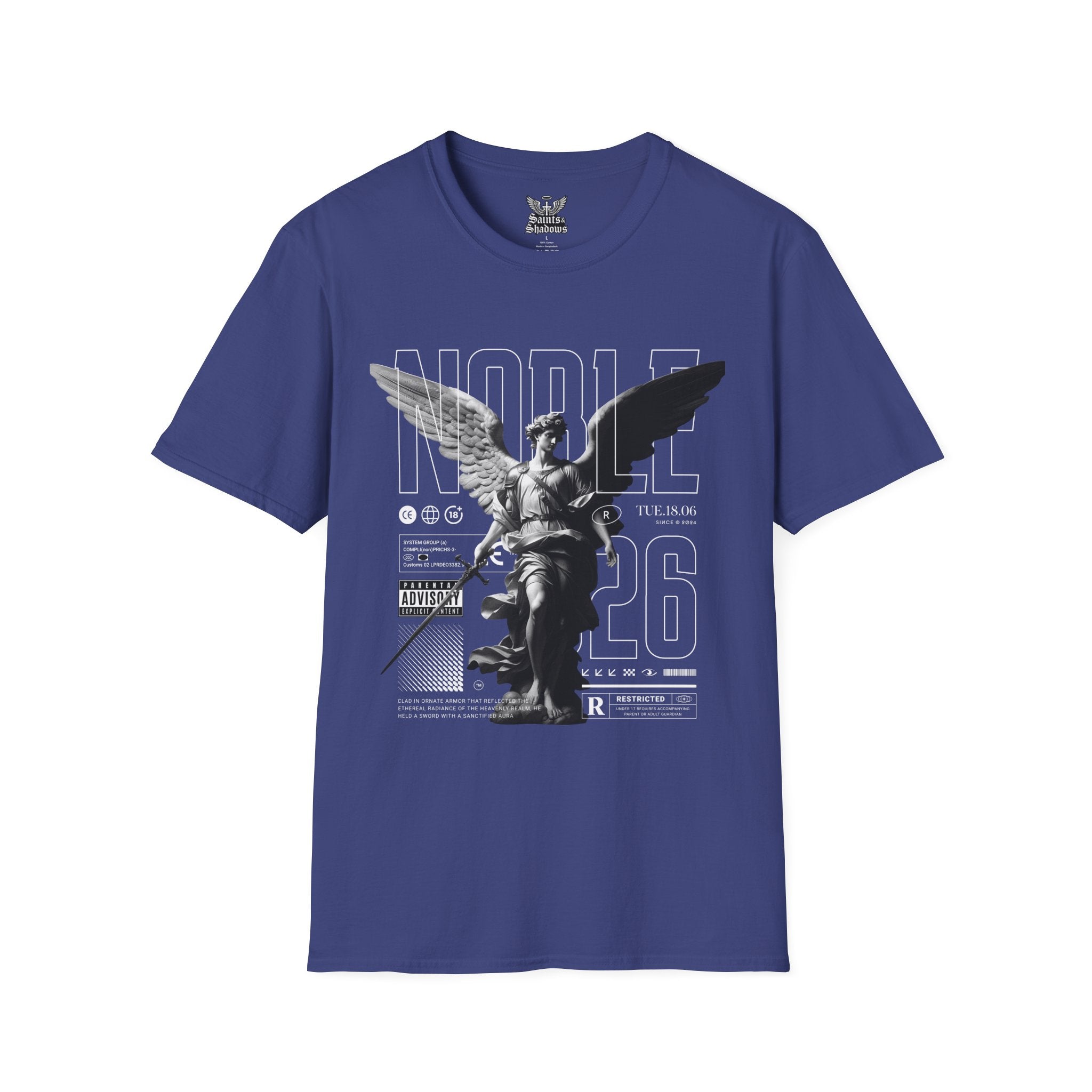 Saints and Shadows - Noble, Angelic Artwork Unisex Softstyle T-Shirt, Casual Wear