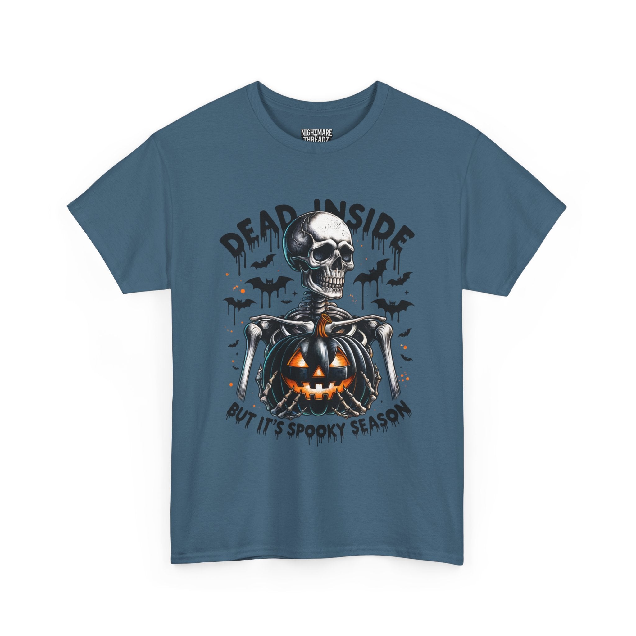 Dead Inside, Spooky Season Tee, Unisex Heavy Cotton T-Shirt, Halloween Shirt, Fun Casual Wear, Graphic Tee, Gift for Halloween Lovers