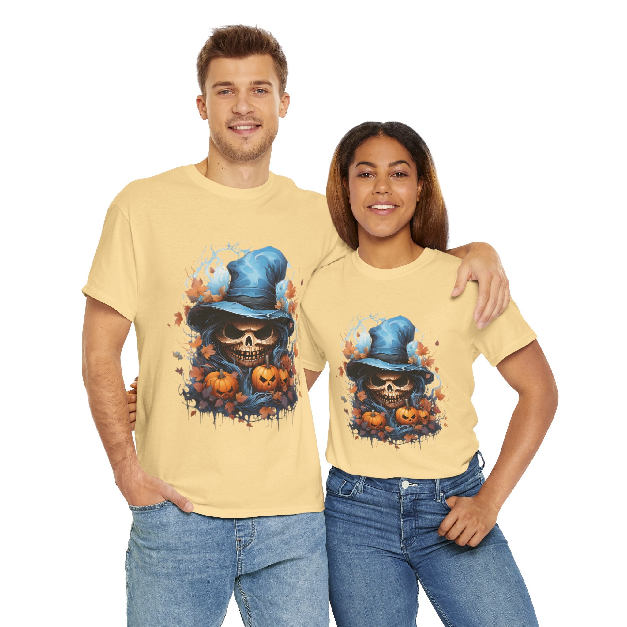 Skull Witch Unhappy Halloween Tee - Halloween Shirt, Spooky Tee, Pumpkin Shirt, Fall Apparel, Costume Top