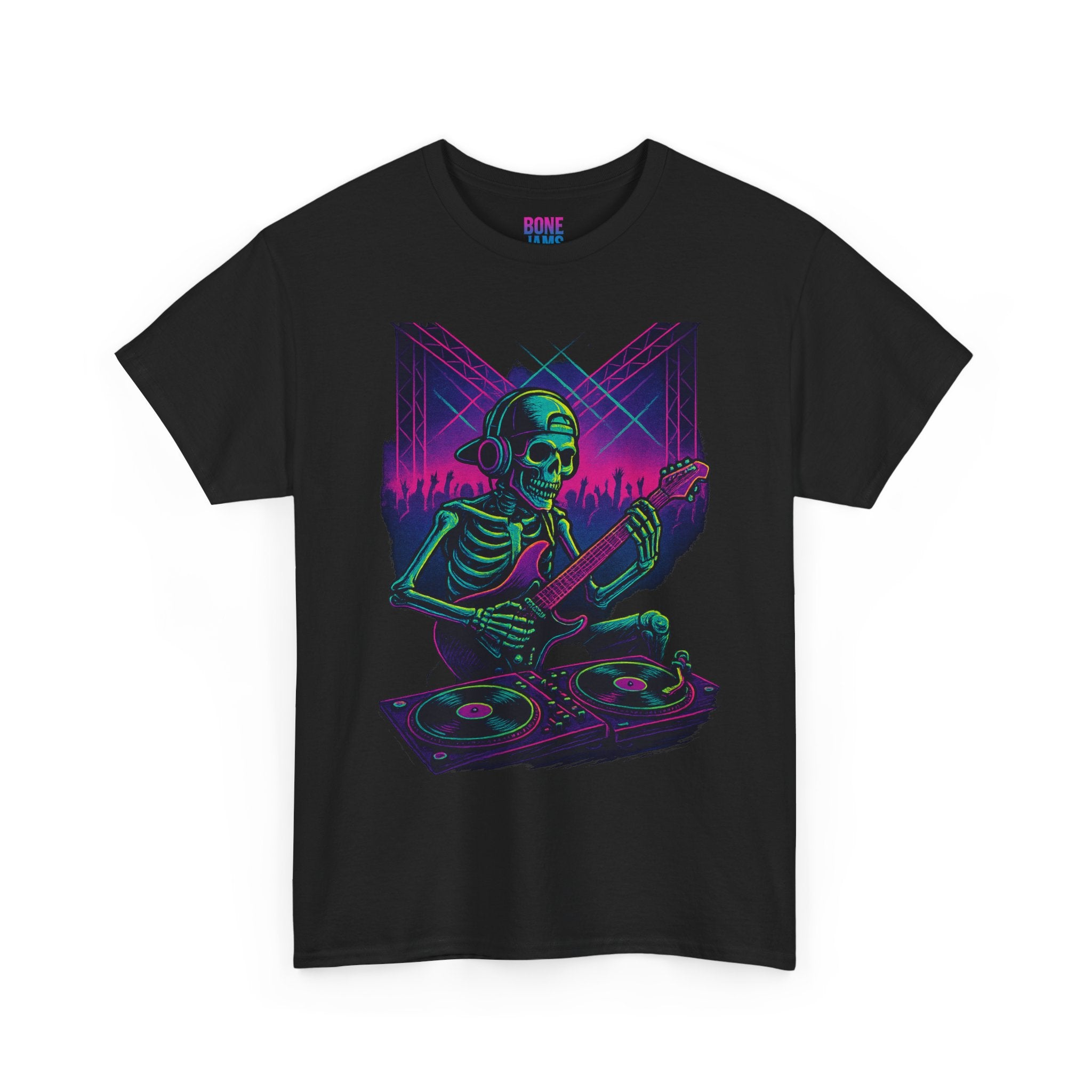 Bone Jams Rockin’ Skeleton, Tee | Loud Enough to Wake the Dead | Unisex Cotton Shirt for Music Lovers, Concerts, Halloween, Gifts