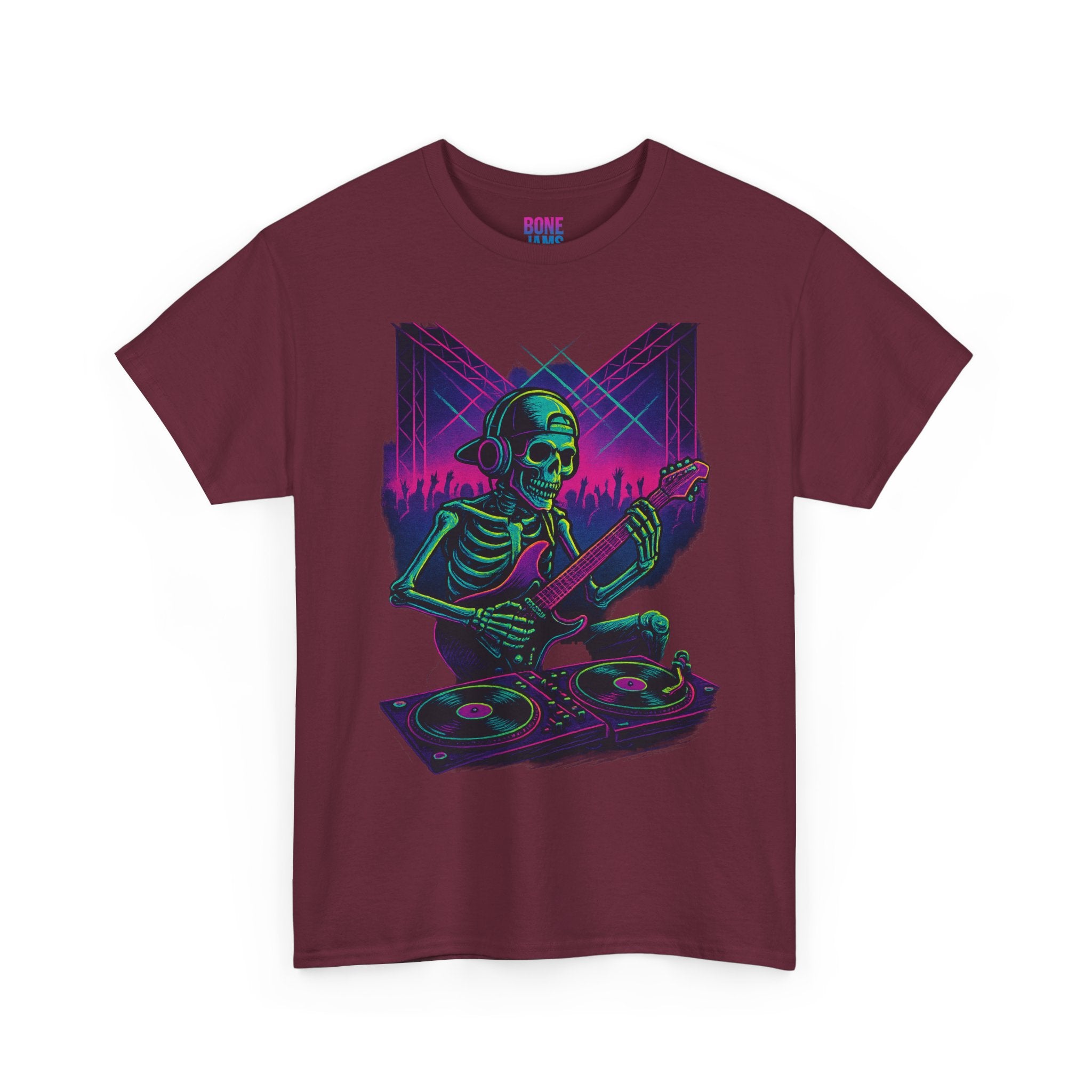 Bone Jams Rockin’ Skeleton, Tee | Loud Enough to Wake the Dead | Unisex Cotton Shirt for Music Lovers, Concerts, Halloween, Gifts