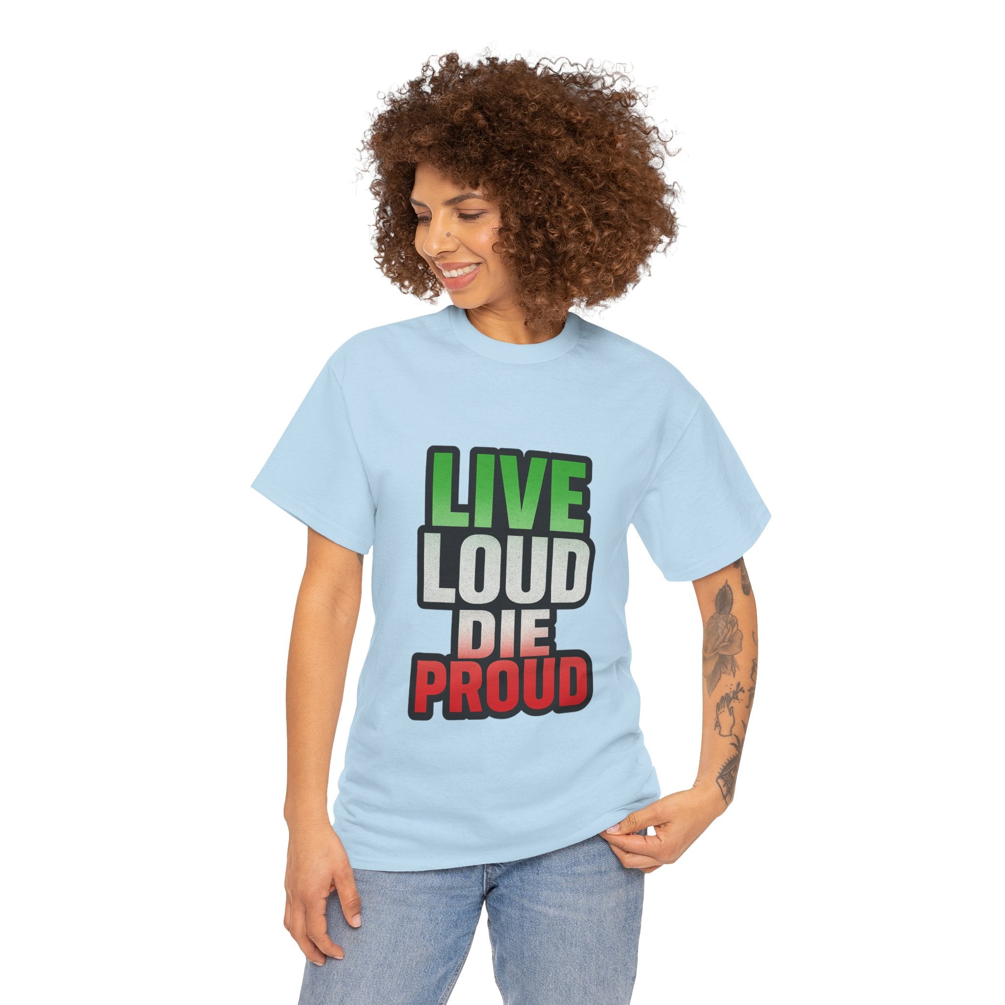 Live Loud Die Proud Italian Flag Tee