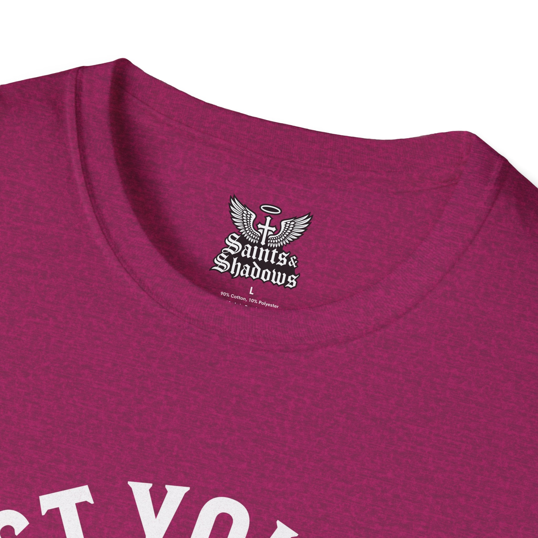 Saints and Shadows - Protect Your Peace, Angelic Artwork Unisex Softstyle T-Shirt, Casual Wear