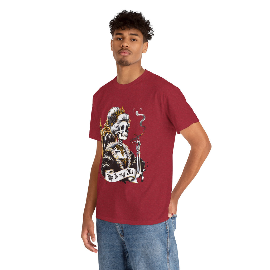 Rip to my 20s Tee, Heavy, Unisex Graphic Shirt, Birthday Gift, Casual Wear, Vintage Style, Floral Design T-shirt
