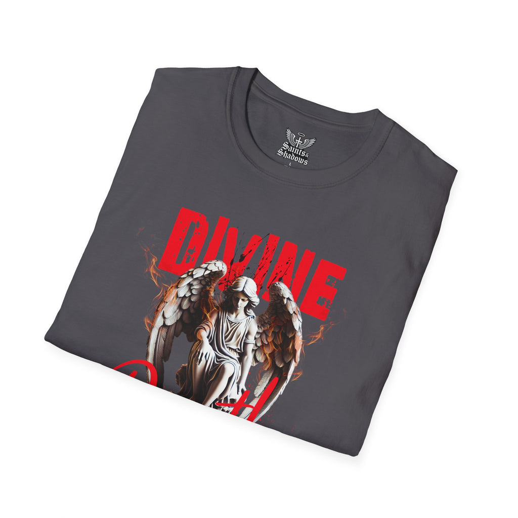 Saints and Shadows - Divine Death, Angelic Artwork Unisex Softstyle T-Shirt, Casual Wear