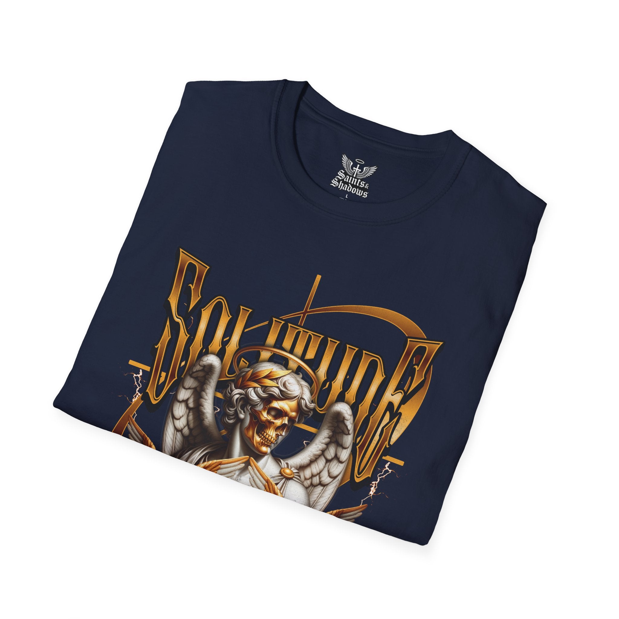 Saints and Shadows - Solitude, Angelic Artwork Unisex Softstyle T-Shirt, Casual Wear
