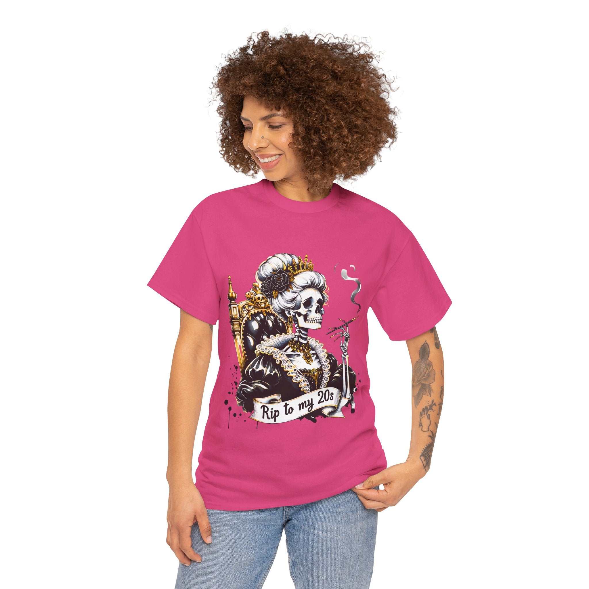 Rip to my 20s Tee, Heavy, Unisex Graphic Shirt, Birthday Gift, Casual Wear, Vintage Style, Floral Design T-shirt