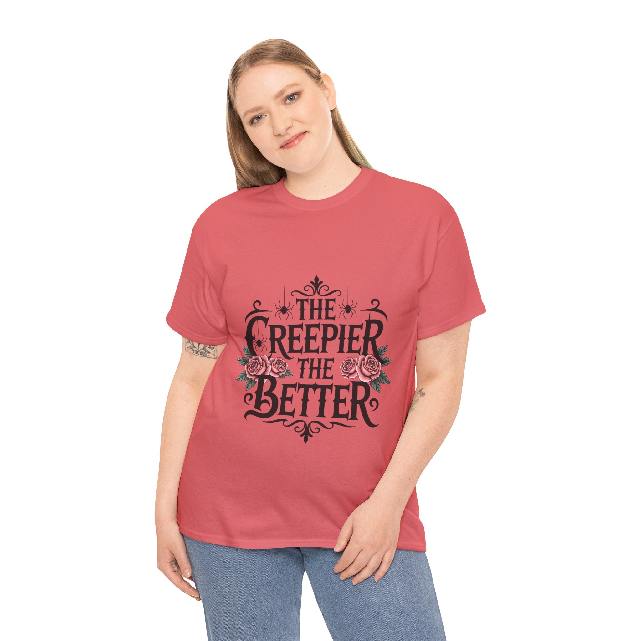 The Creepier the Better Tee, Perfect for Halloween, Casual Wear, Gift for Friends, Vintage Style, Unique Graphic T-Shirt