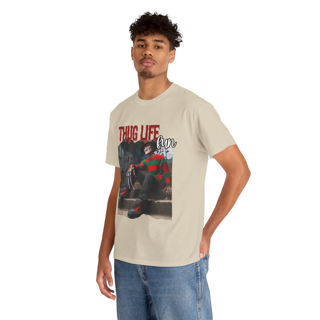 Freddie Kruger, Thug Life Tee - Horror Graphic Tee, Unisex Cotton Shirt, Halloween Costume, Horror Movie Gift