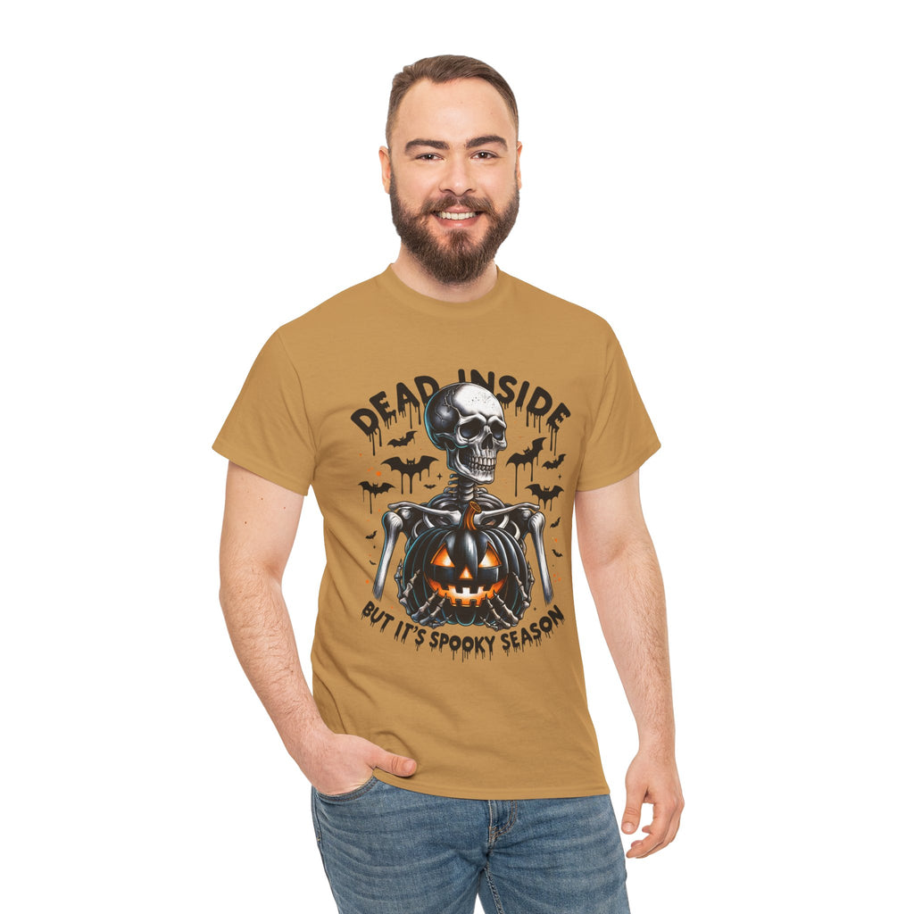 Dead Inside, Spooky Season Tee, Unisex Heavy Cotton T-Shirt, Halloween Shirt, Fun Casual Wear, Graphic Tee, Gift for Halloween Lovers