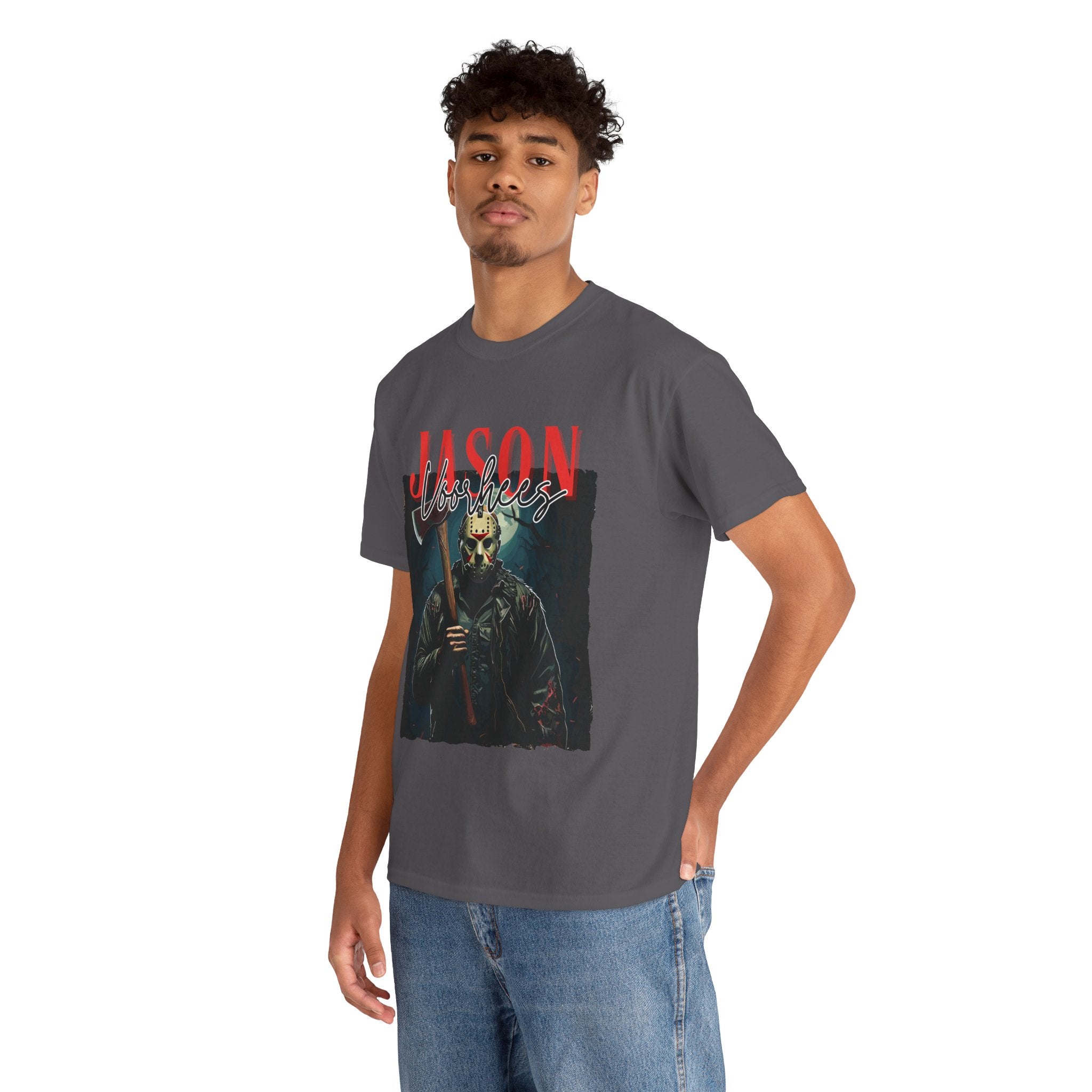 Jason Vorhees Horror Graphic Tee, Unisex Cotton Shirt, Halloween Costume, Horror Movie Gift, Spooky T-Shirt, Horror Fan Apparel