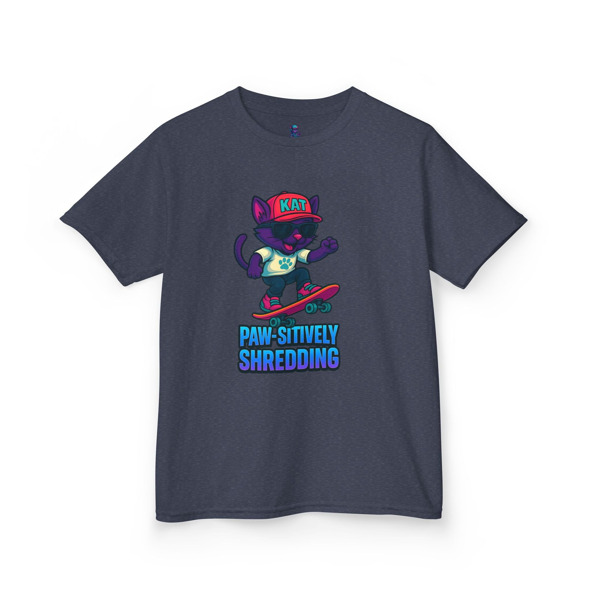 DJ KAT PAWS - Fun Skater Cat Design, Youth Summer T-Shirt, Cool Kids Apparel, Birthday Gift, Trendy Casual Wear