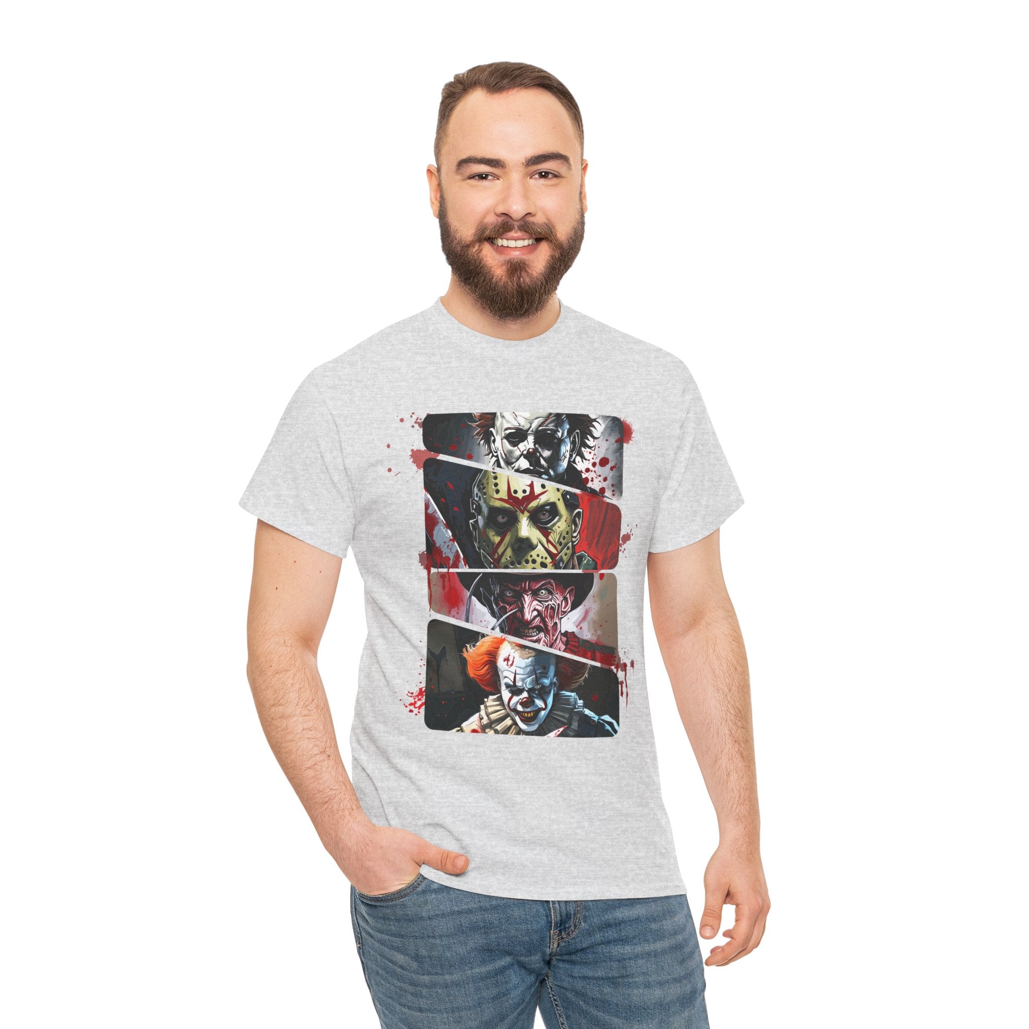 Horror Legends Horror Graphic Tee, Unisex Cotton Shirt, Halloween Costume, Horror Movie Gift, Spooky T-Shirt, Horror Fan Apparel