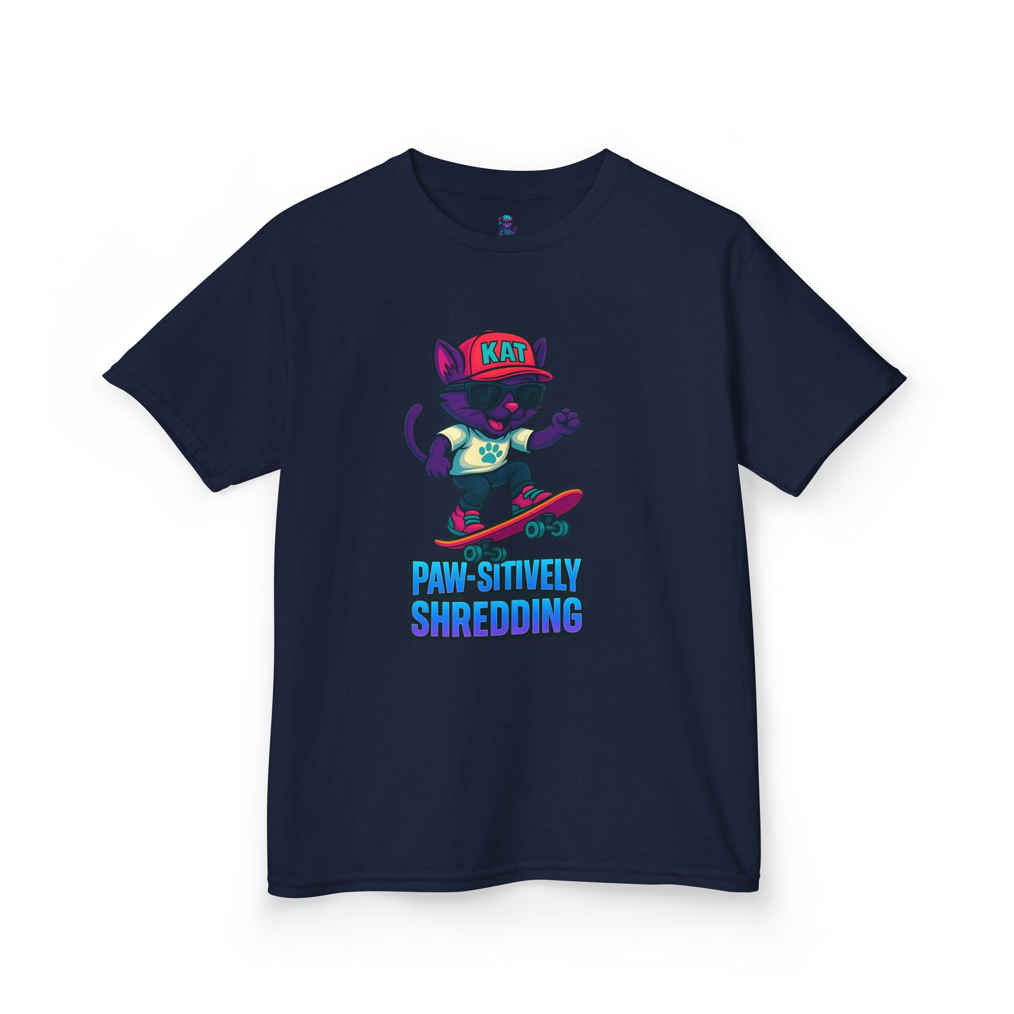 DJ KAT PAWS - Fun Skater Cat Design, Youth Summer T-Shirt, Cool Kids Apparel, Birthday Gift, Trendy Casual Wear