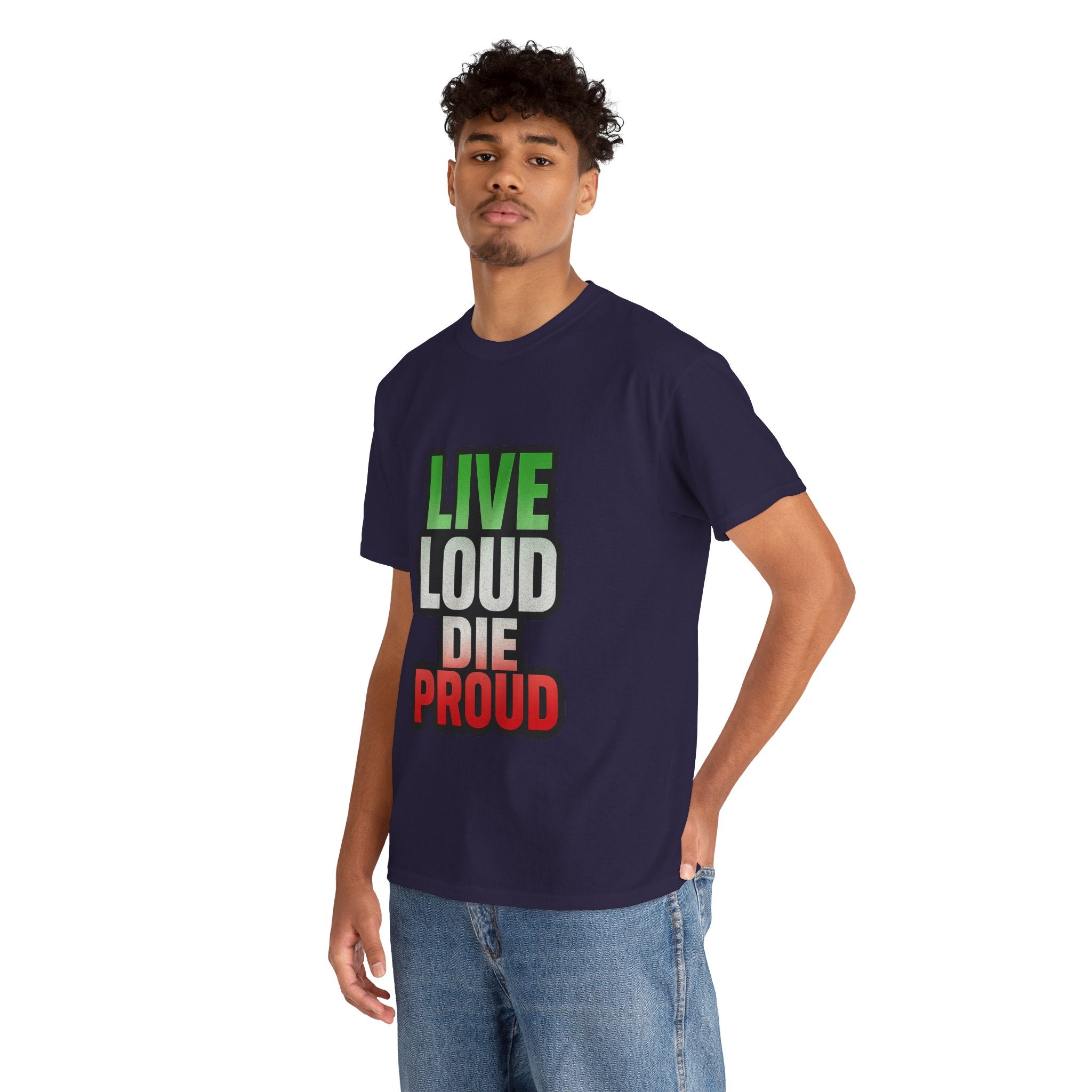 Live Loud Die Proud Italian Flag Tee