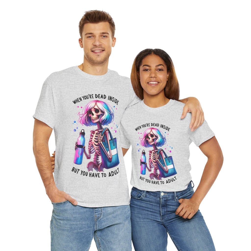 When you're dead onside, Whimsical Skeleton Tee, Funny Graphic Shirt, Perfect for Halloween, Unique Gift Idea, Casual Wear, Everyday Humor