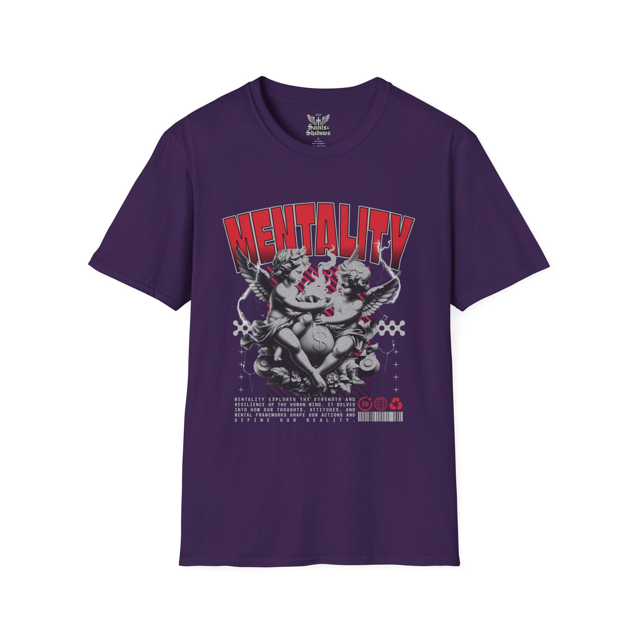 Saints and Shadows - Mentaility, Angelic Artwork Unisex Softstyle T-Shirt, Casual Wear