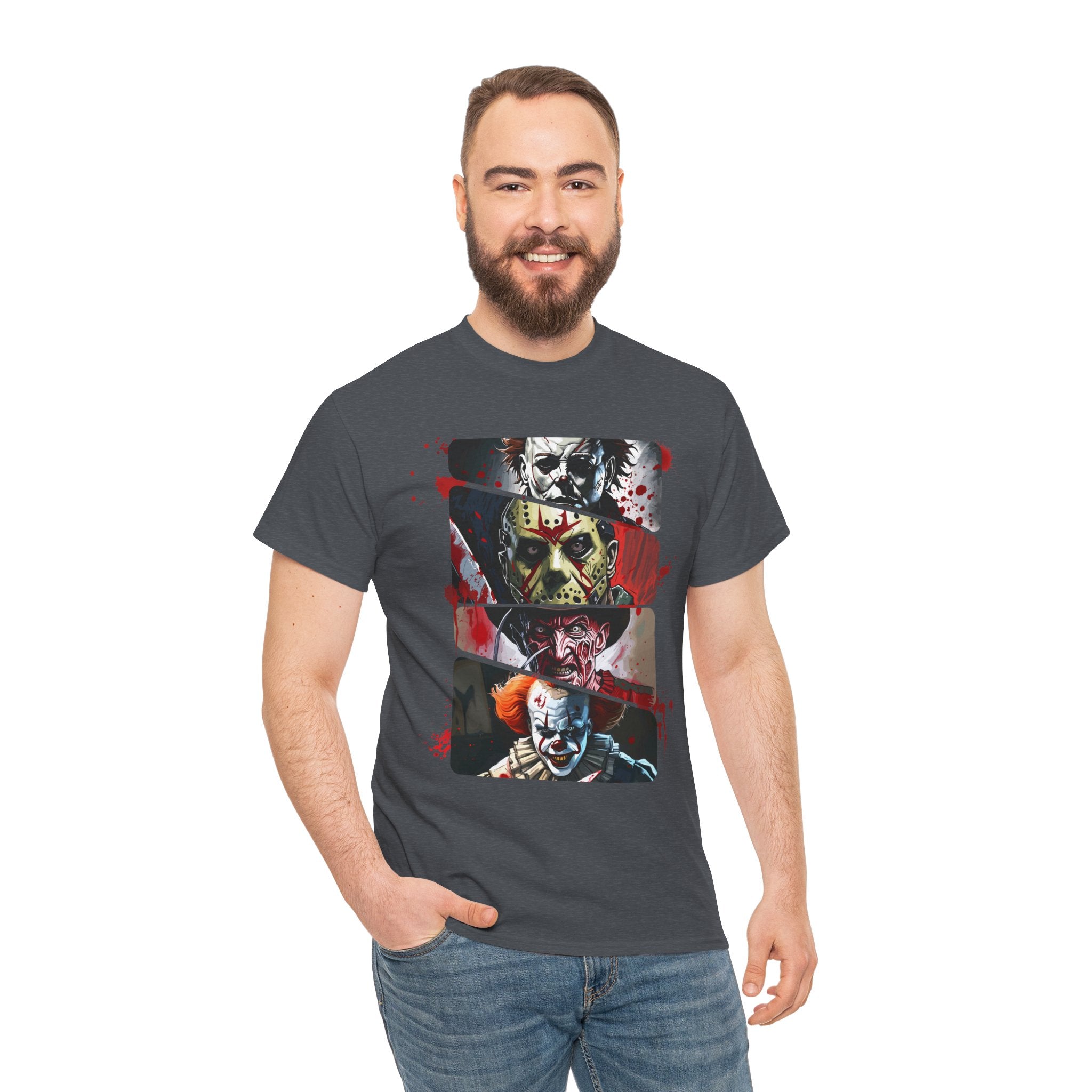 Horror Legends Horror Graphic Tee, Unisex Cotton Shirt, Halloween Costume, Horror Movie Gift, Spooky T-Shirt, Horror Fan Apparel