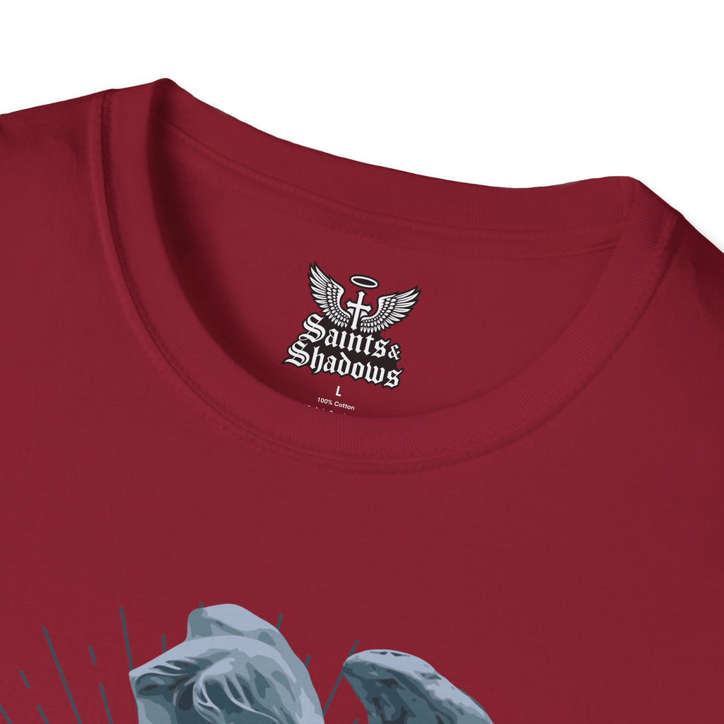 Saints and Shadows - Stop Wars, Angelic Artwork Unisex Softstyle T-Shirt, Casual Wear