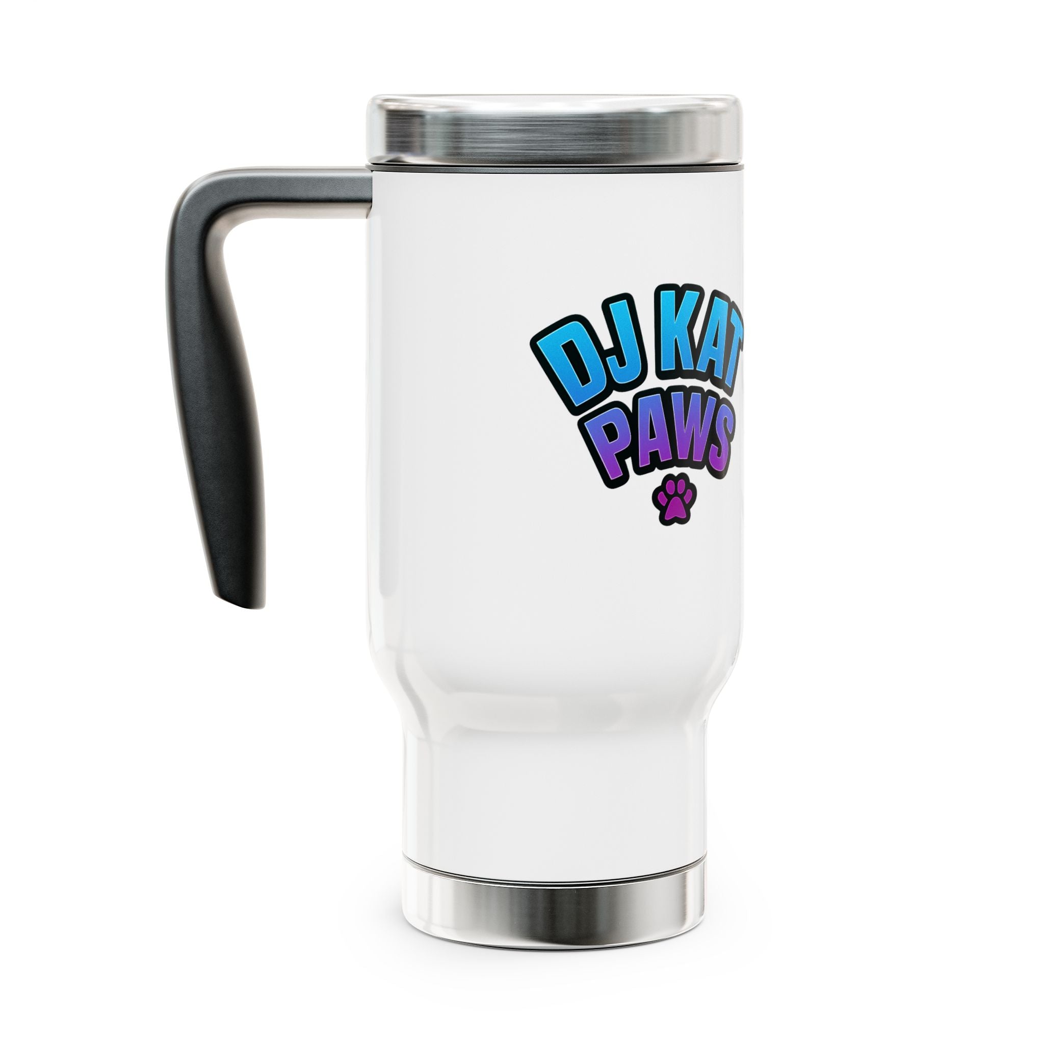DJ KAT PAWS Purr-fectly Awesome, Travel Mug | Stylish 14oz Stainless Steel Cup, Perfect for Cat Lovers, Musicians, Gifts, Everyday Use