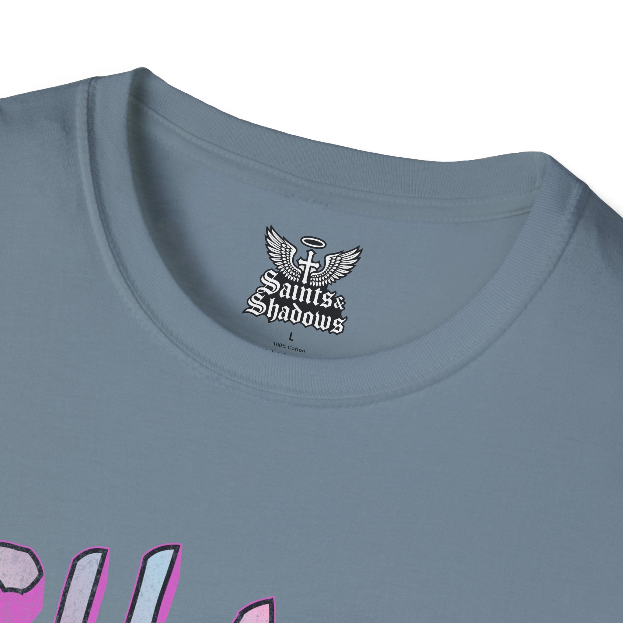 Saints and Shadows - Chaos, Angelic Artwork Unisex Softstyle T-Shirt, Casual Wear