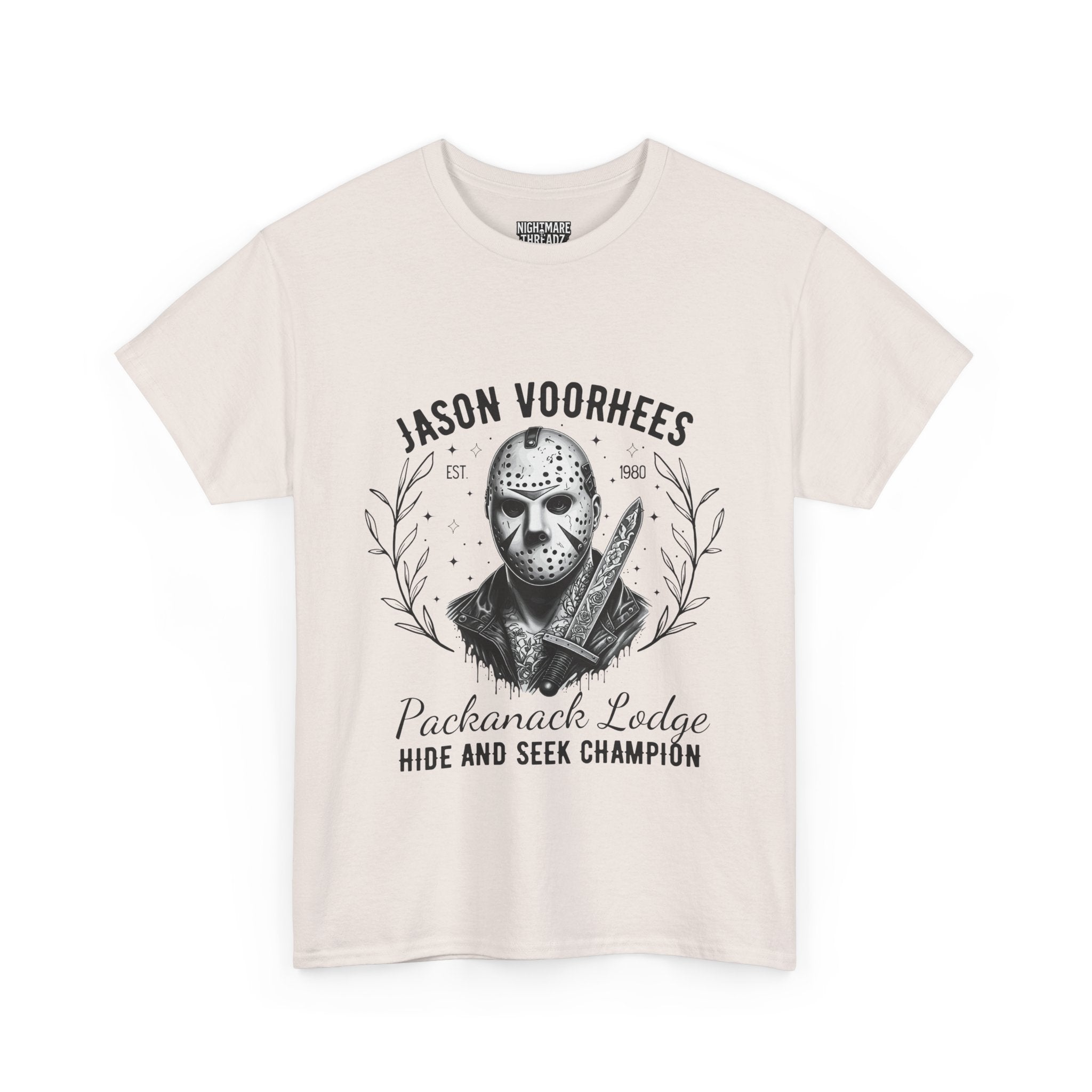 Jason Voorhees 'Hide and Seek Champion'  - Horror Graphic Tee, Unisex Cotton Shirt, Halloween Costume, Horror Movie Gift, Spooky T-Shirt, Horror Fan Apparel