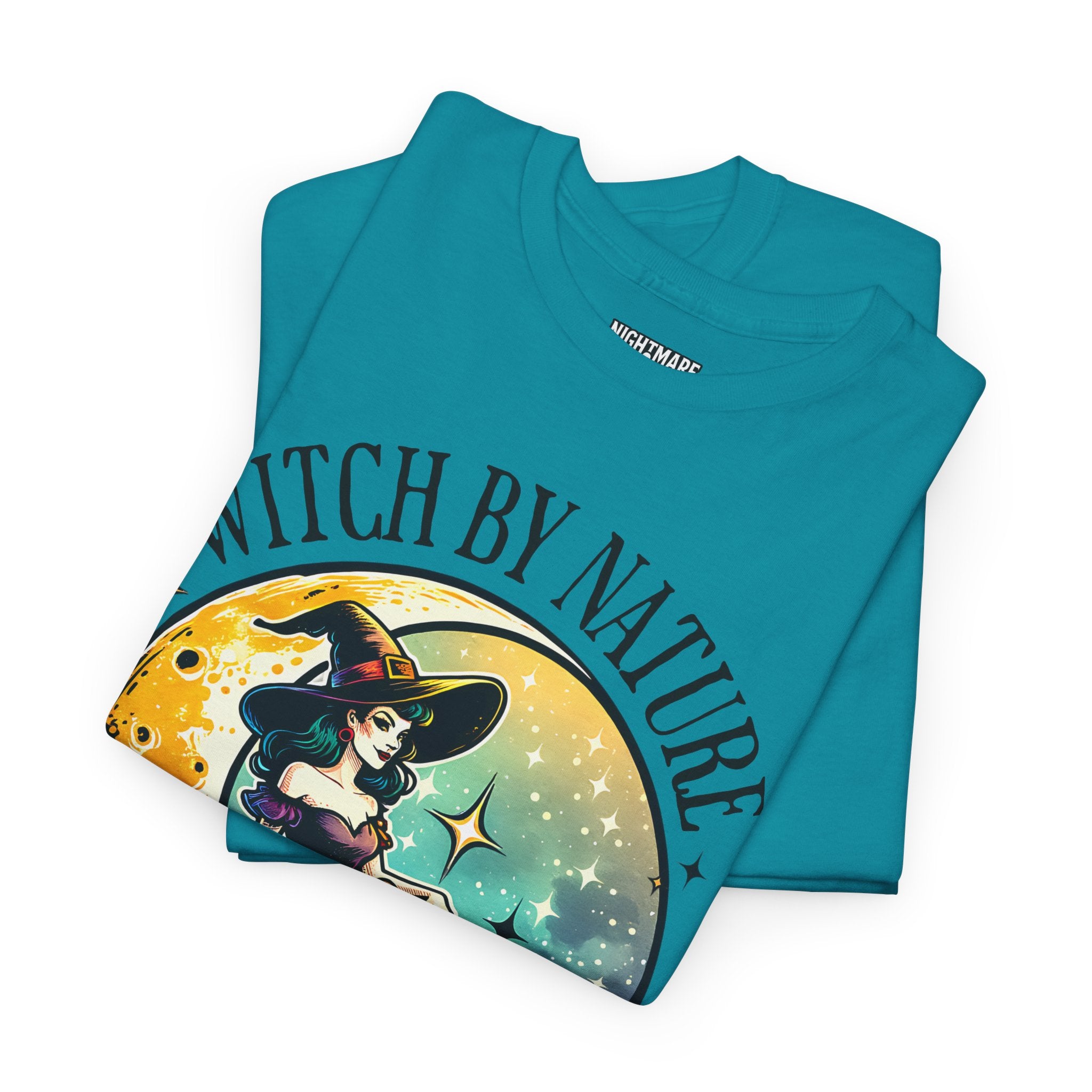 Witchy Cotton Tee - "Witch by Nature, Bitch by Choice" | Unisex Tee for Spooky Season, Boho Fashion, Festival Wear, Gift for Witches
