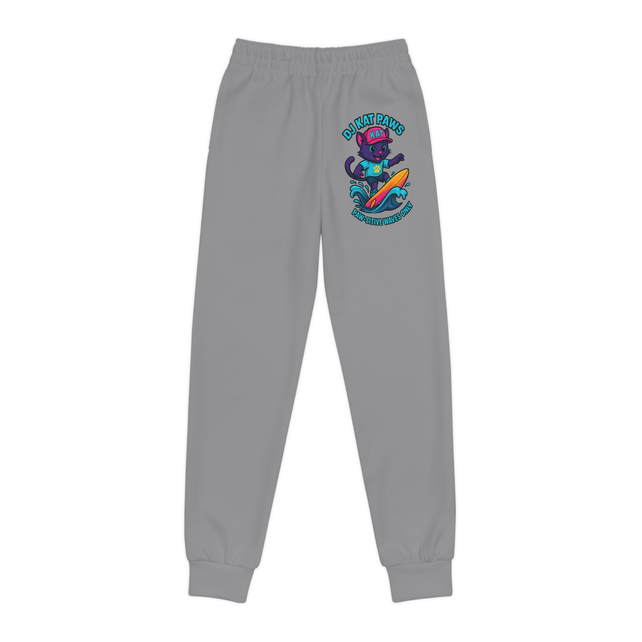 DJ KAT PAWS Paw-sitive Waves Only, Youth Joggers, Stay Cool, Play Safe, Be You, Casual Wear, Kids Activewear
