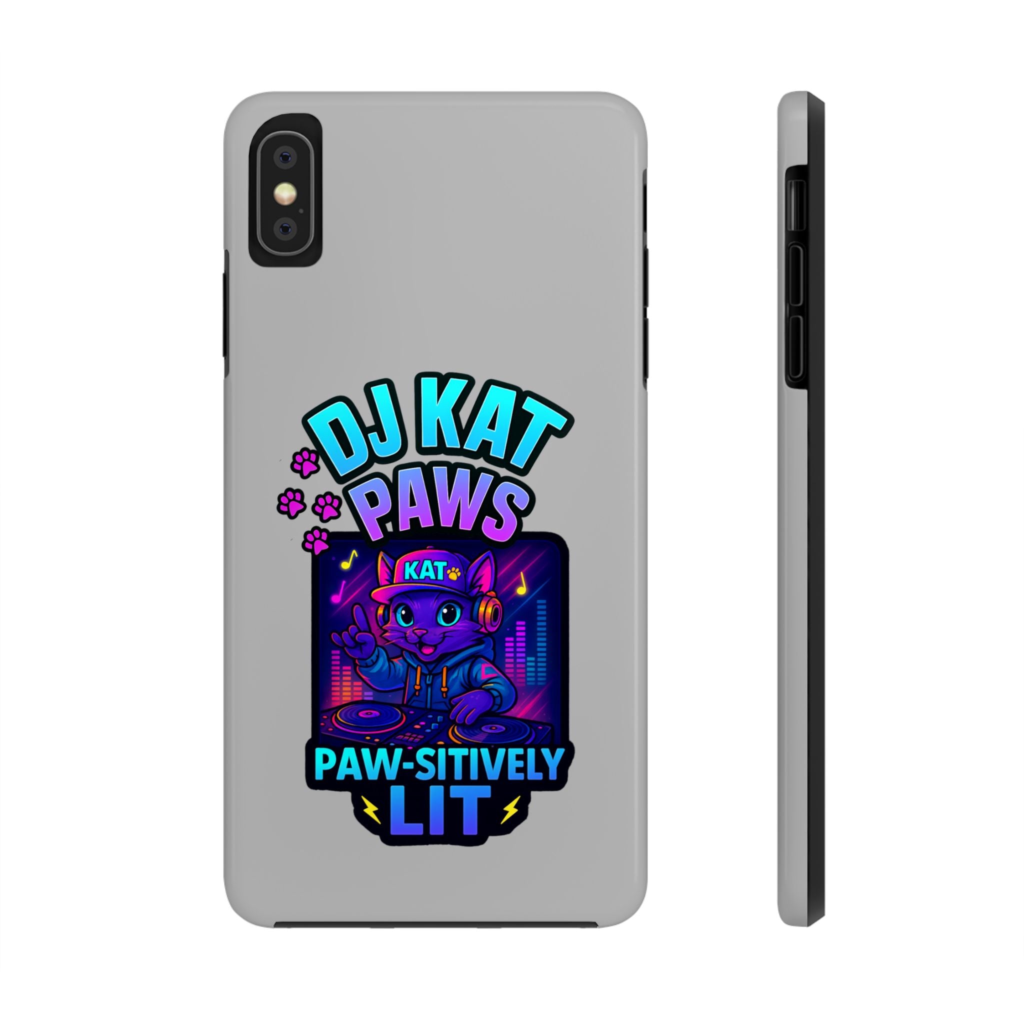 DJ KAT PAWS - Paw-sitively LIT | Tough Phone Cases - Unique Gift for Cat Lovers, Funny Phone Accessory, Music Lover's Case, Pet Owner Present