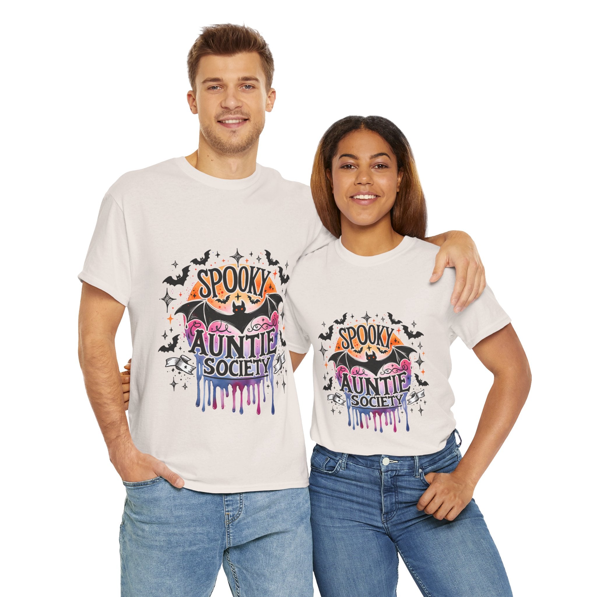 Spooky Auntie Society Tee, Ghost Lovers T-Shirt, Halloween Costume Shirt, Unisex Graphic Tee, Fun Family Gathering Apparel