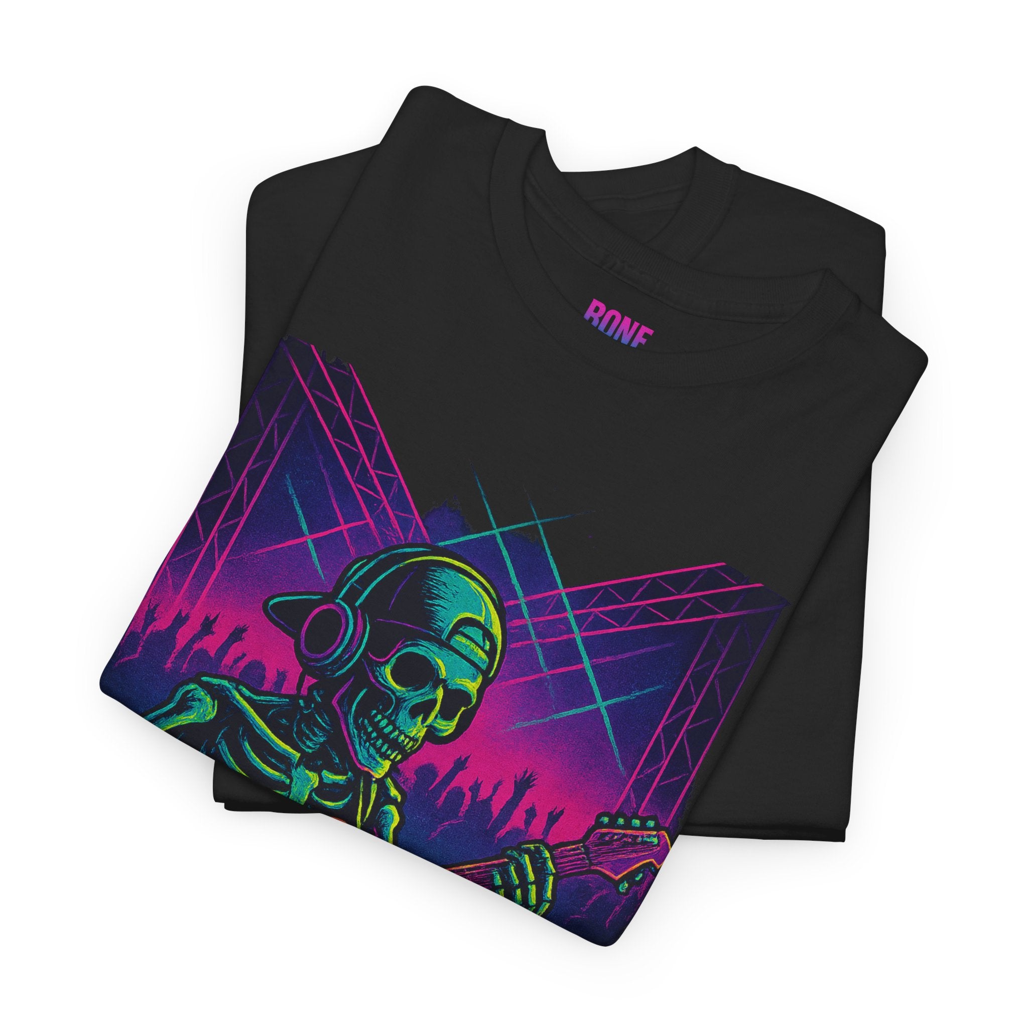 Bone Jams Rockin’ Skeleton, Tee | Loud Enough to Wake the Dead | Unisex Cotton Shirt for Music Lovers, Concerts, Halloween, Gifts