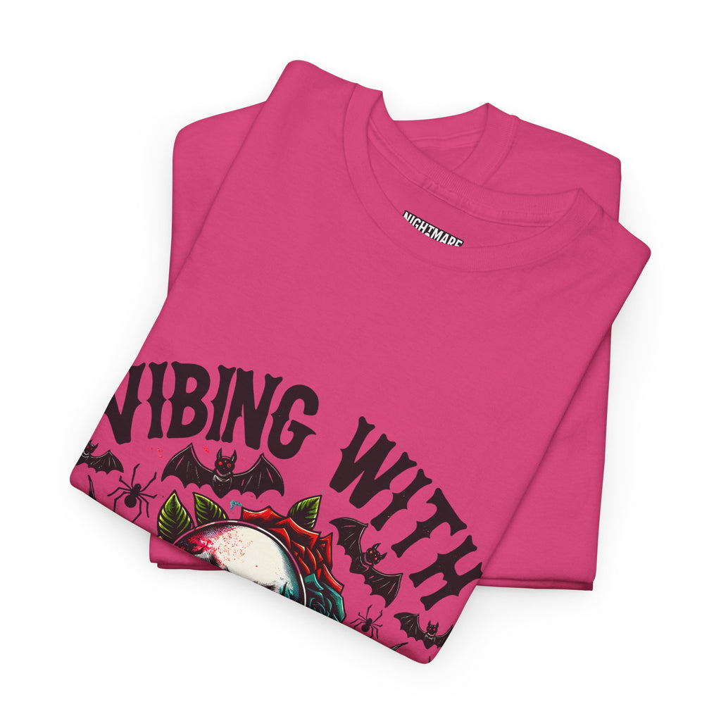 Vibing With My Demons, Halloween Skeleton & Pumpkin Tee, Spooky Season Apparel, Fall Fashion, Gift for Halloween Lovers