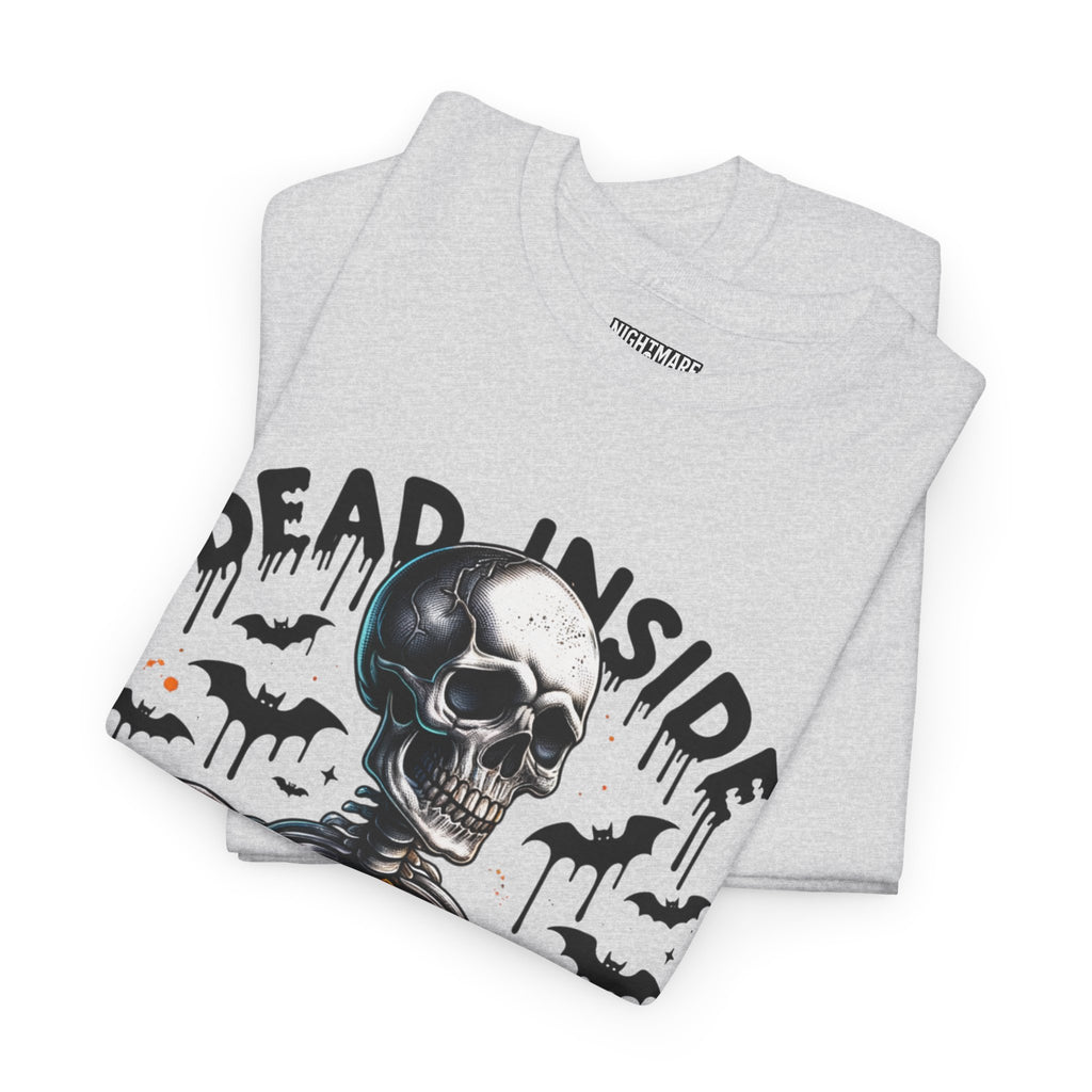 Dead Inside, Spooky Season Tee, Unisex Heavy Cotton T-Shirt, Halloween Shirt, Fun Casual Wear, Graphic Tee, Gift for Halloween Lovers