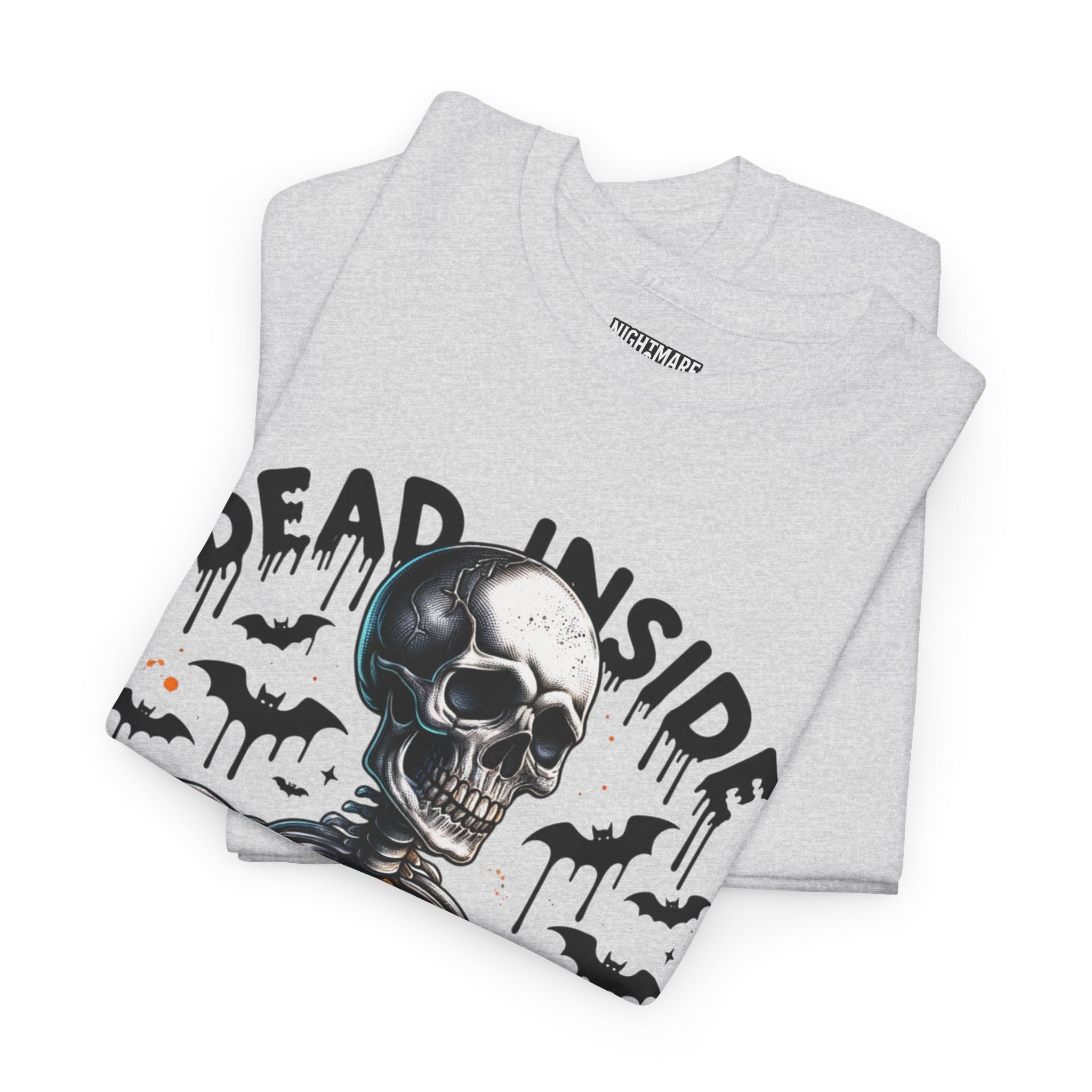 Dead Inside, Spooky Season Tee, Unisex Heavy Cotton T-Shirt, Halloween Shirt, Fun Casual Wear, Graphic Tee, Gift for Halloween Lovers