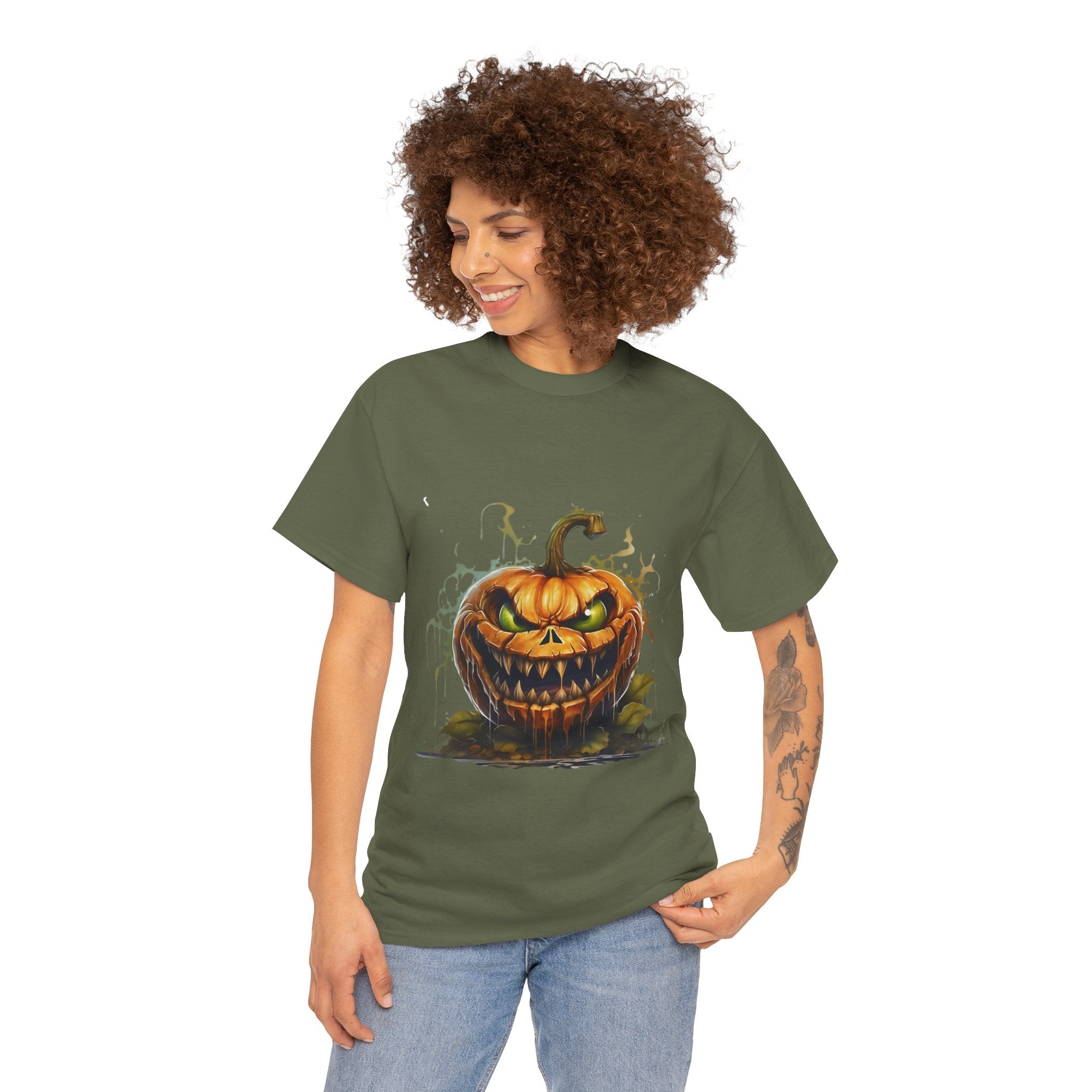 Spooky Pumpkin, Horror Graphic Tee, Unisex Cotton Shirt, Halloween Costume, Horror Movie Gift, Spooky T-Shirt, Horror Fan Apparel